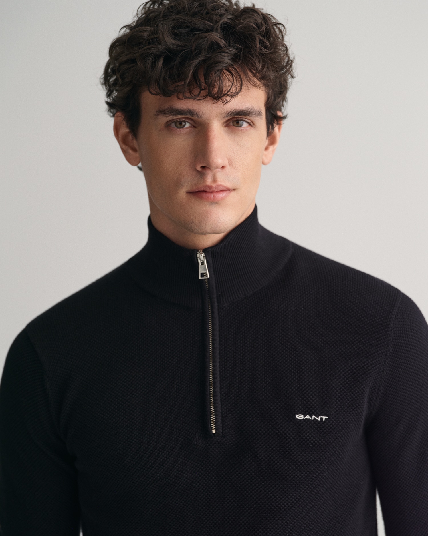 Gant Troyer »COTTON PIQUE HALF ZIP«, mit Piqué-Struktur