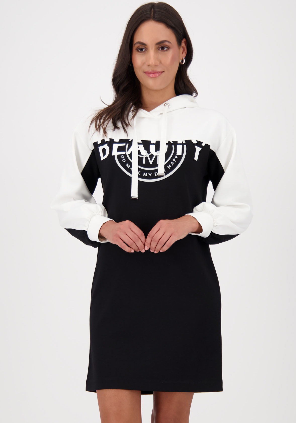 Monari Minikleid "Kleid Colorblock Sweat" Ohne Taschen mit Kapuze, regular günstig online kaufen