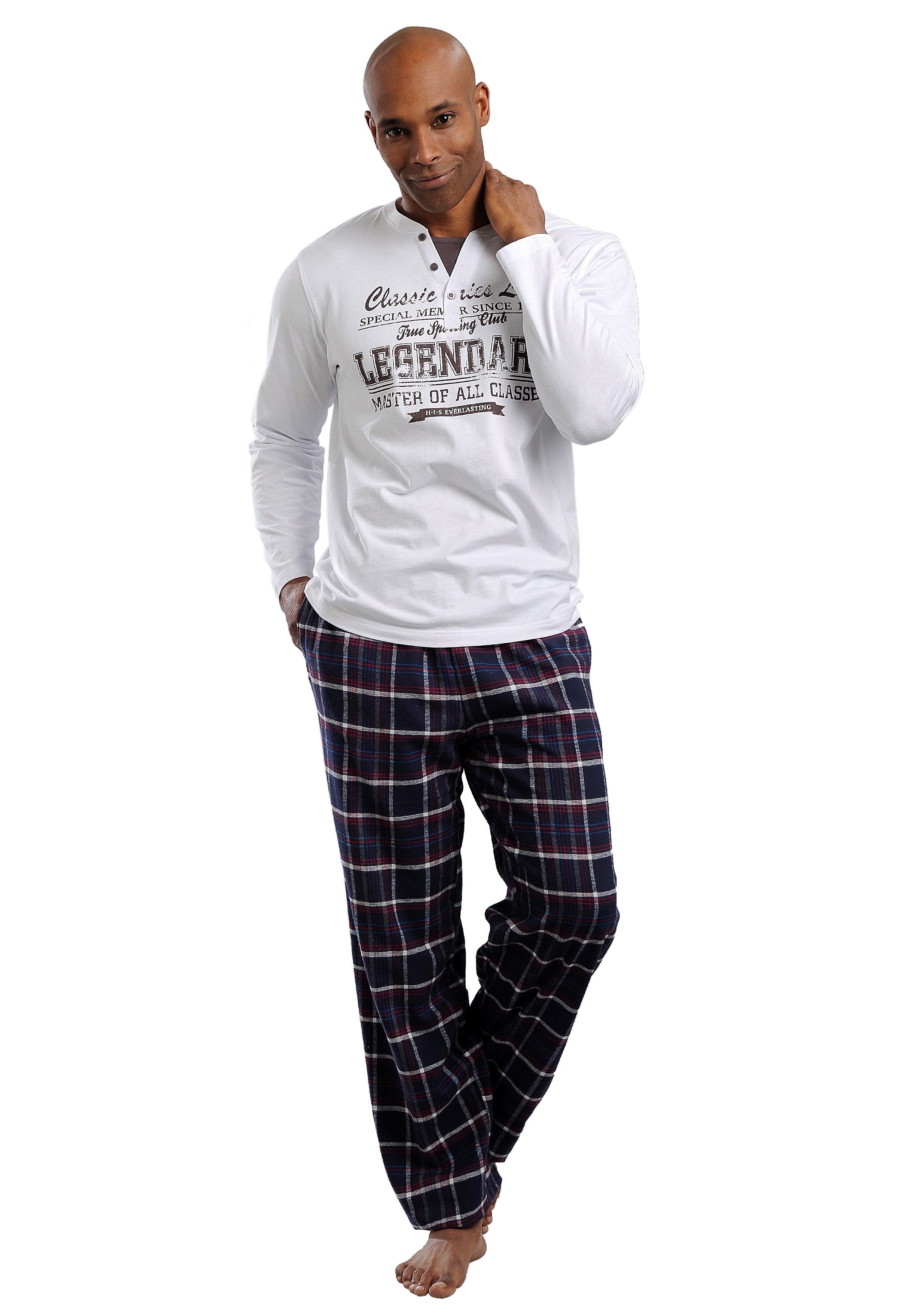 H.I.S Pyjama 1 Stück, 2 Stk. tlg., mit Flanellhose günstig online kaufen