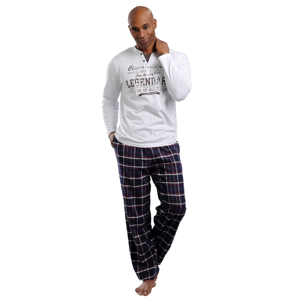 H.I.S Pyjama, in langer Form mit Flanellhose
