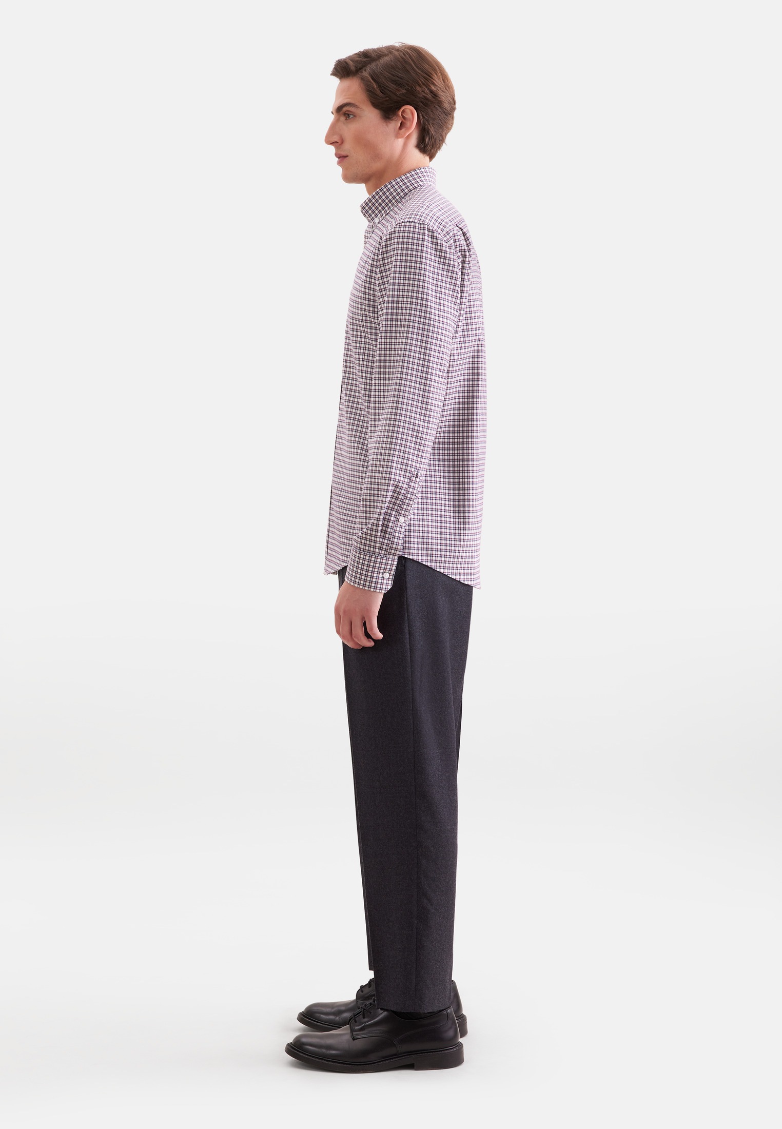 seidensticker Flanellhemd »Schwarze Rose« Regular 1/1 Button-Down-Kragen Karo