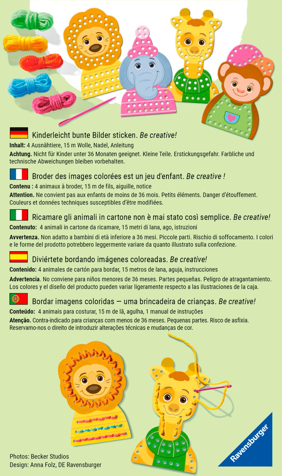 Ravensburger Kreativset »BeCreative Mini, Sticken ohne Nadel«, Made in Europe