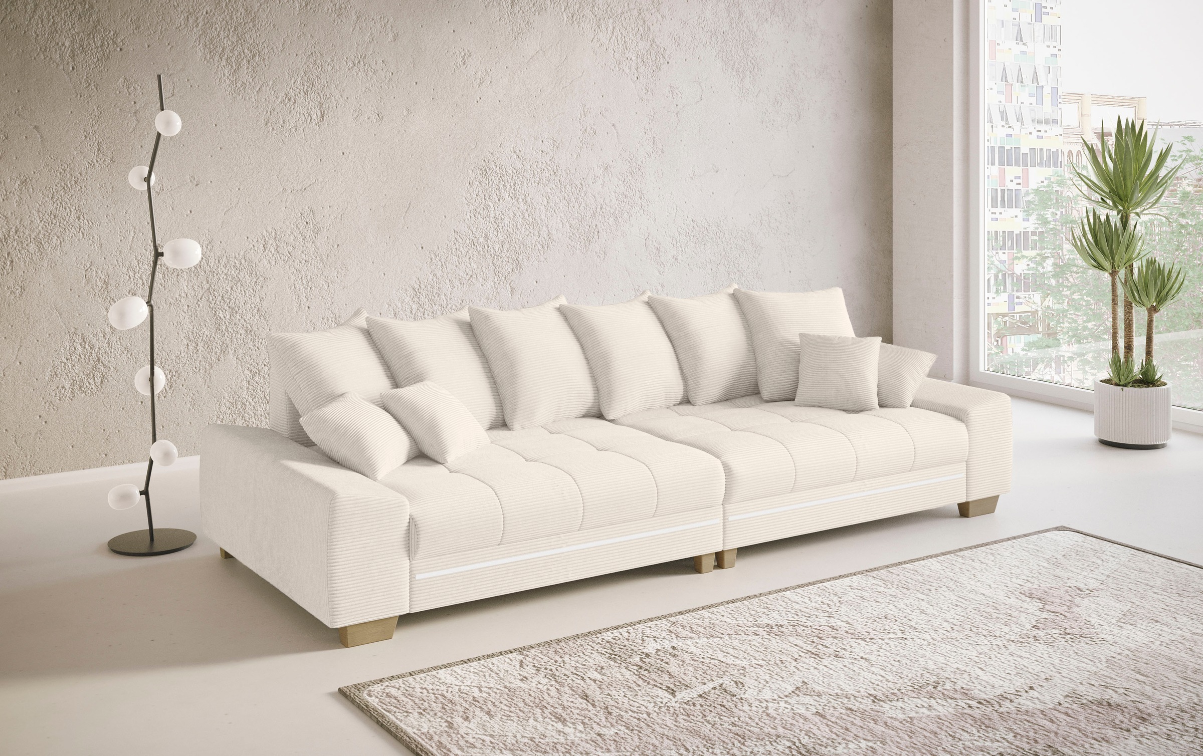 Mr. Couch Big-Sofa »Nikita II«, mit RGB-LED Beleuchtung, wahlweise mit Kaltschaum