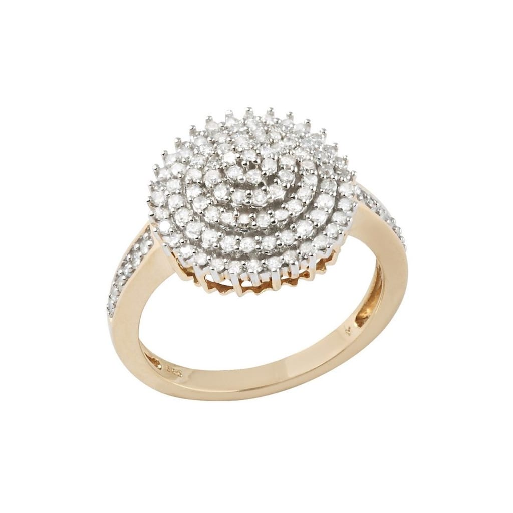 Firetti Diamantring »Schmuck Geschenk Gold 585 Damenring Goldring Diamant Blume«, mit Diamanten