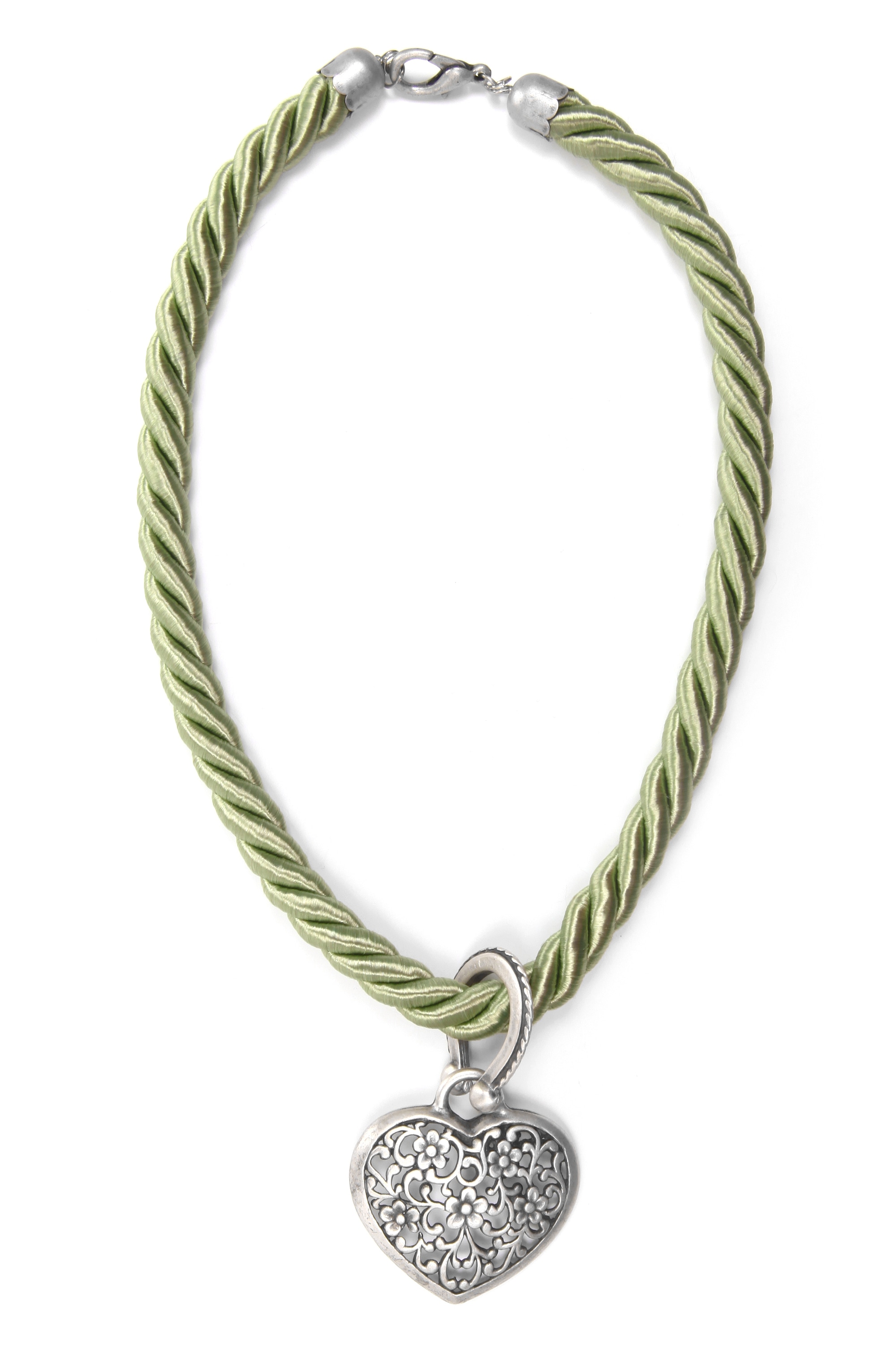 Collier »Franzi«, Herzanhänger mit Blumen