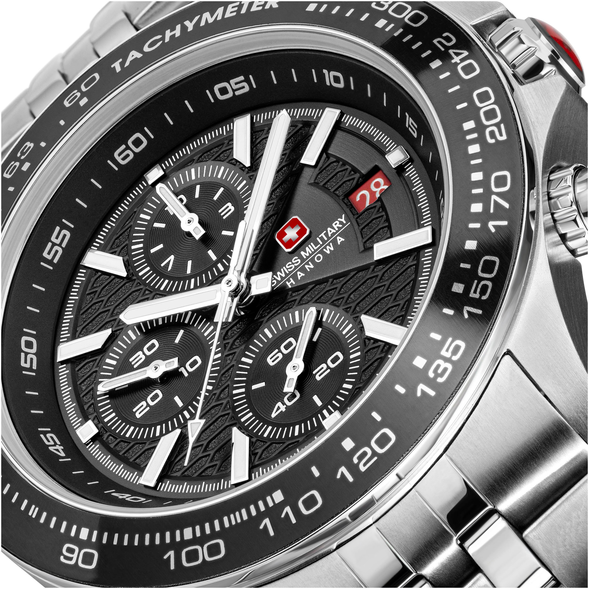 Swiss Military Hanowa Chronograph »WATCHMAN«, Quarzuhr, Herrenuhr, Datum, Stoppfunktion, Saphirglas, Swiss Made