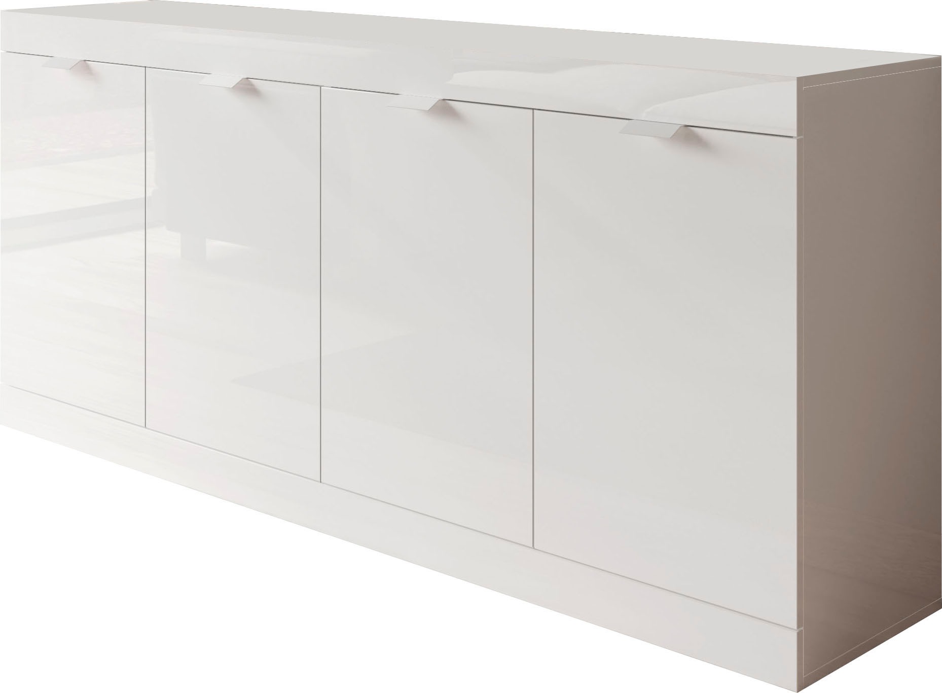 Home affaire Sideboard "Slim" Breite 181 cm, weiß Hochglanz Lack günstig online kaufen