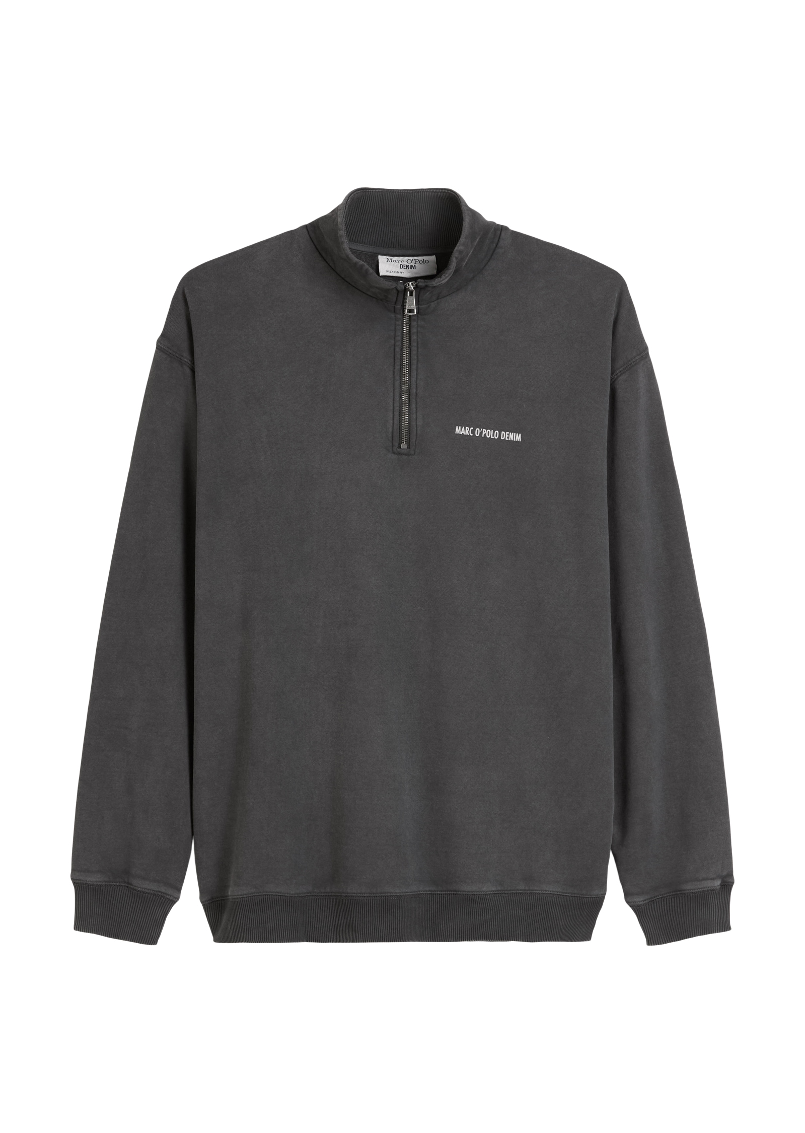 Marc O'Polo DENIM Sweatshirt, Troyerkragen, relaxed fit, Logoprint