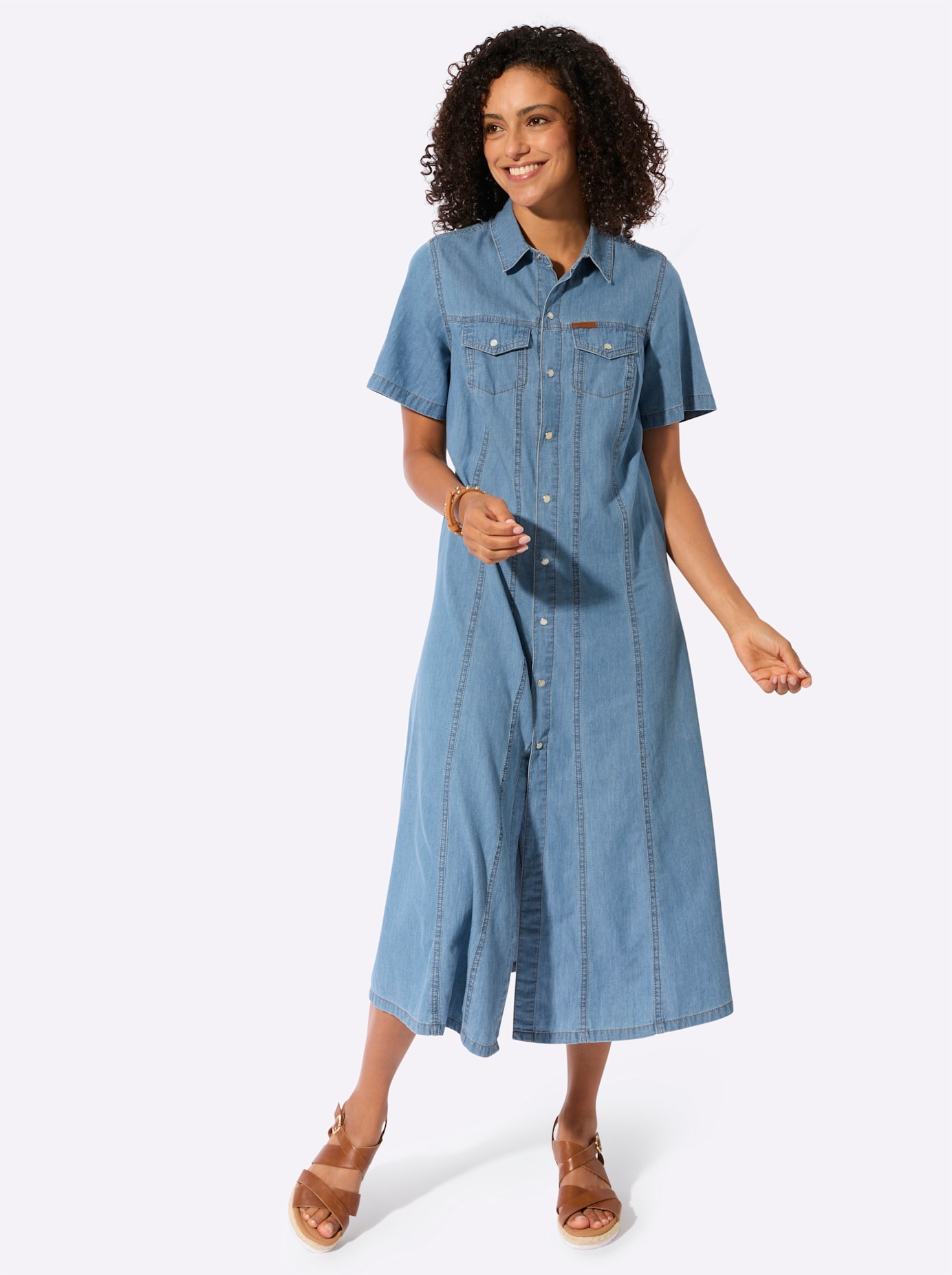 Casual Looks Jeanskleid "Jeans-Kleid" Brusttasche