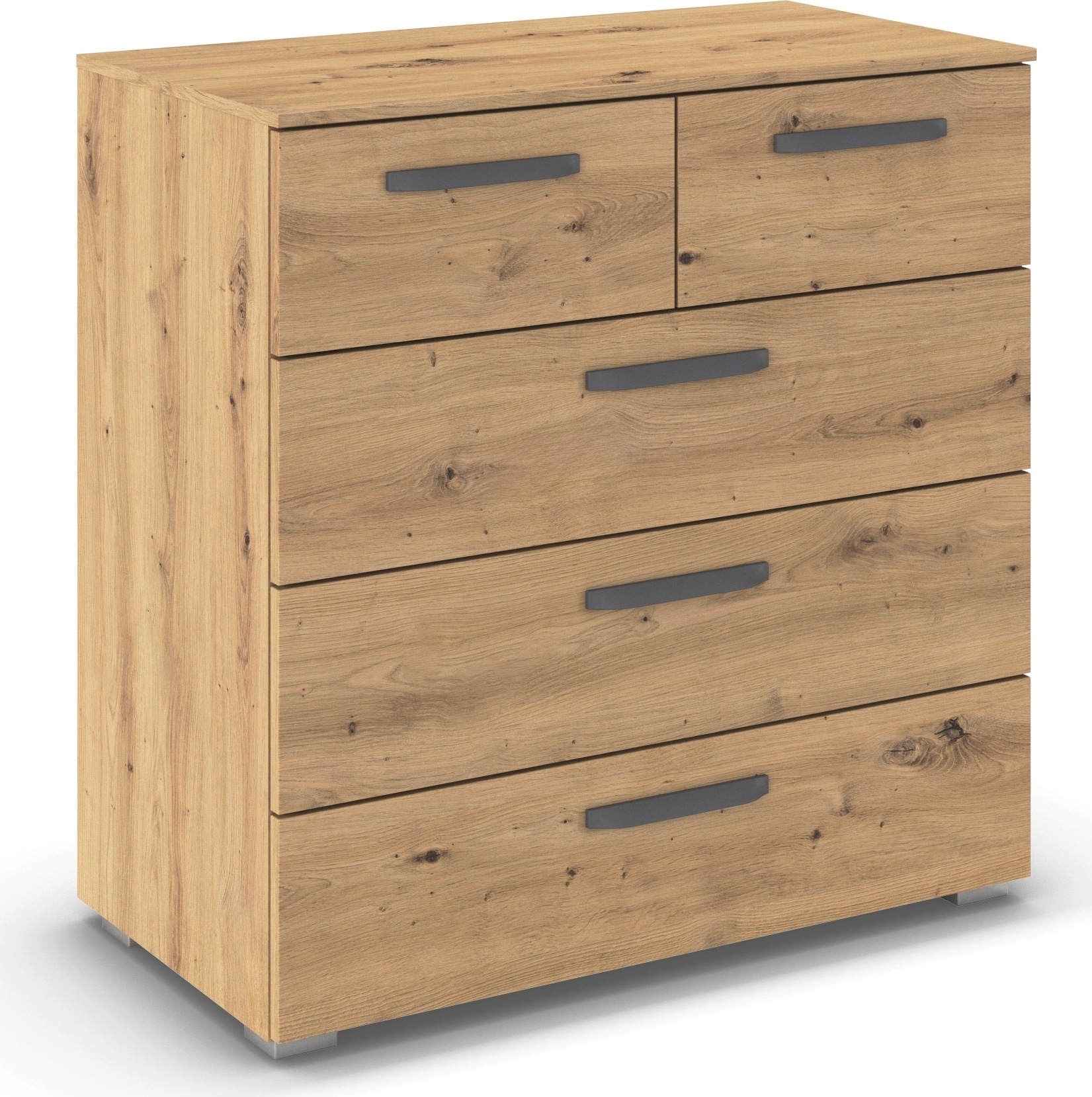 OTTO home Schubkastenkommode "Kommode Sideboard Schubladenkommode Schlafzimmerkommode OTELI" Breite 80 cm SOFT-CLOSE-FUNKTION, elegante Dekor- oder Hochglanzfront, mit 5 geräumigen Schubladen für viel Stauraum MADE IN GERMANY