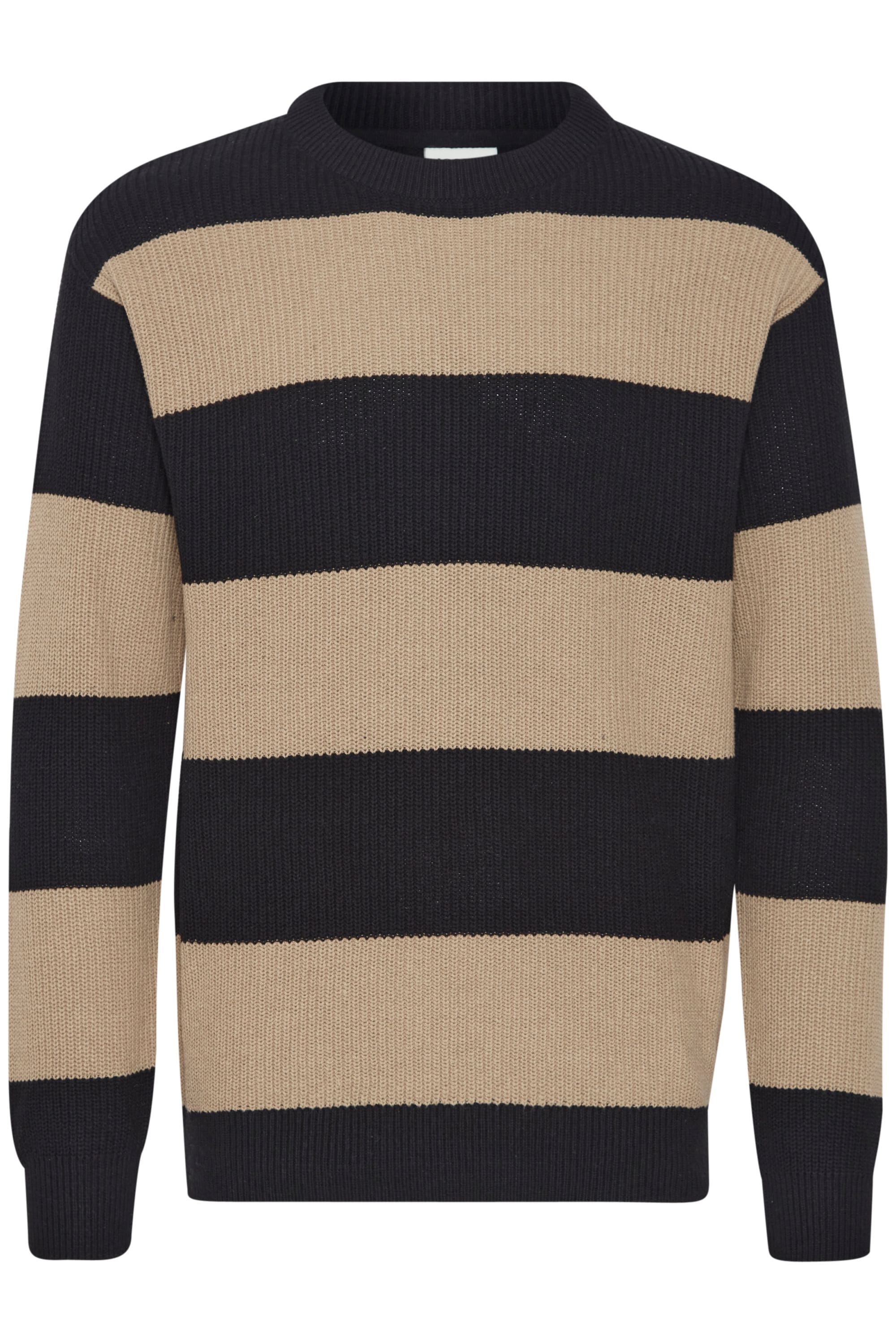 !solid Strickfleece-Pullover SOLID "Strickpullover SDSergio", Herren, Gr. XXL, schwarz (true schwarz), Obermaterial: 100% Baumwolle CO recyc.., Pullover