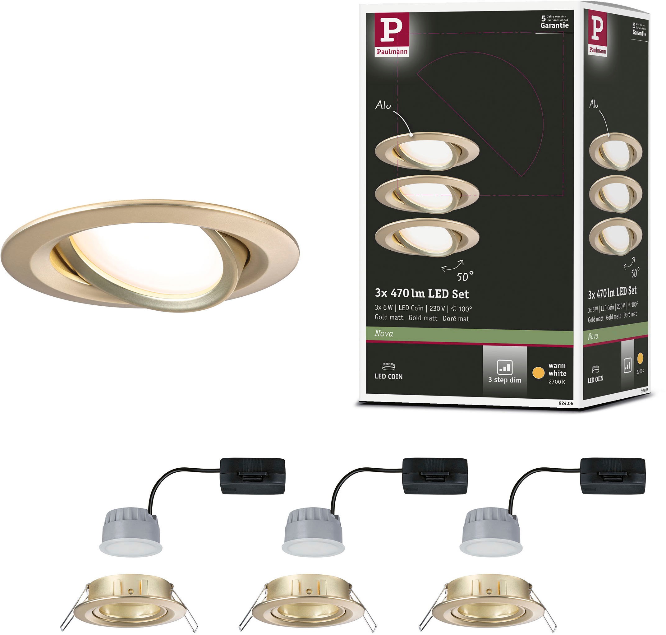Paulmann LED Einbauleuchte »LED Einbauleuchte 3...