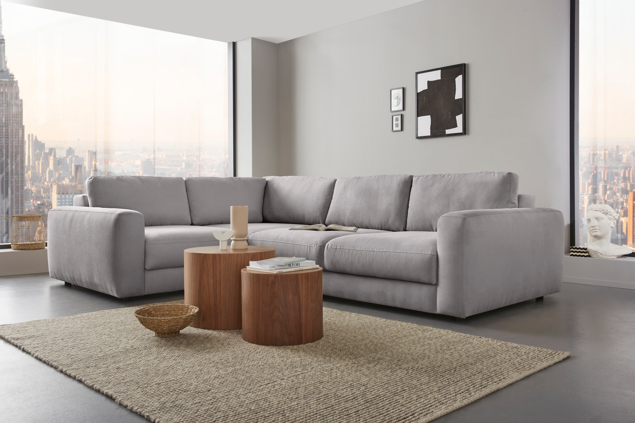 Home affaire Ecksofa "Bloomfield, Mega Polsterecke, Breite 289cm, viel Platz, L-Form" In verschiedenen Größen