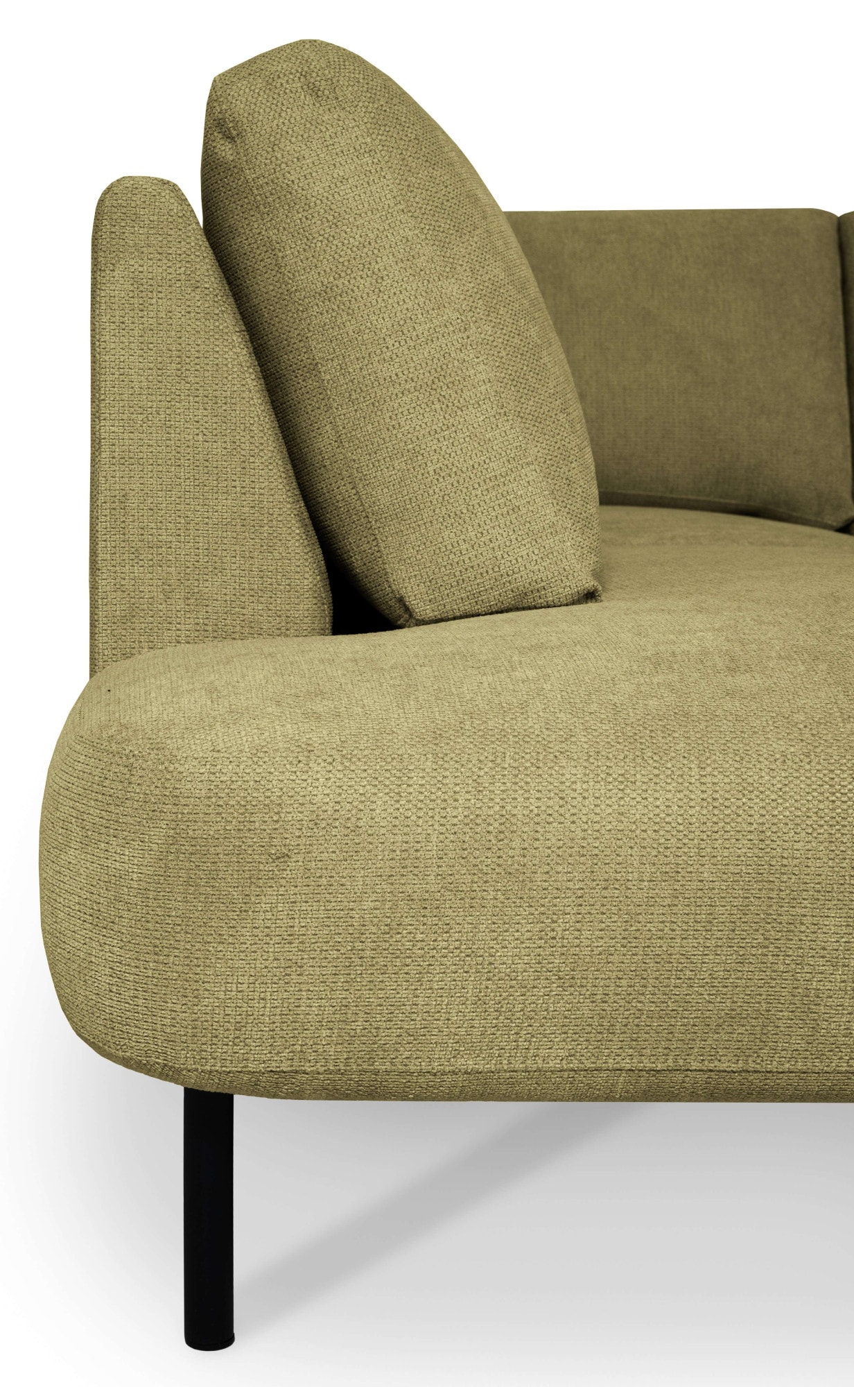 Places of Style Wohnlandschaft »Cesola«, in weichem Chenille-Stoff, Breite 327 cm, mit schwarzen Metallfüßen