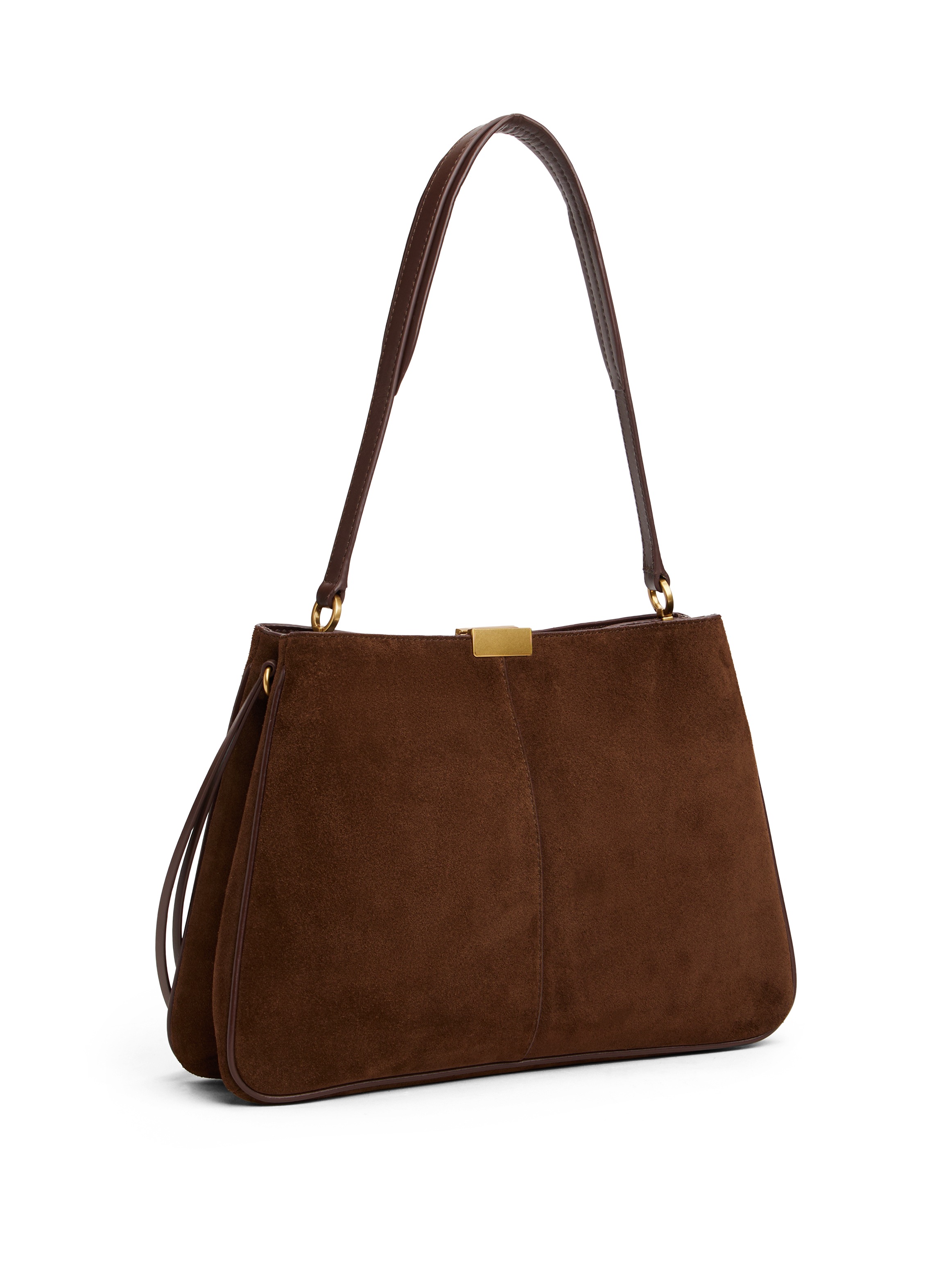 Tommy Hilfiger Schultertasche »CASUAL LEATHER SHOULDER BAG SUED« , Damen Handtasche, Tragetasche mit Logo-Schmuckelement