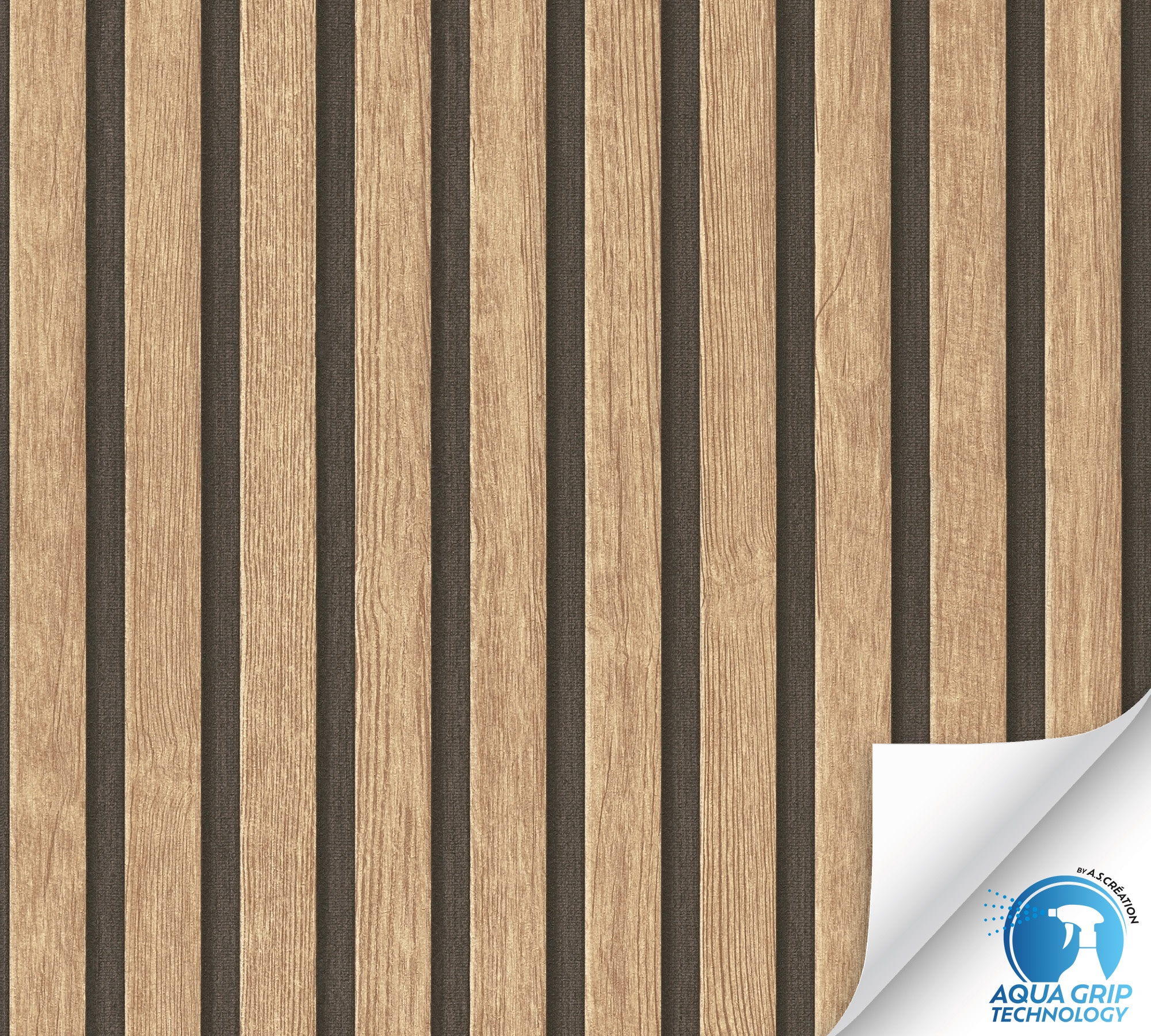 living walls Vliestapete »DesignDrop vorgeleimte Tapete Holzpaneele Braun Beige Holzoptik«, matt, Vliestapete vorgekleistert floral für Schlafzimmer Wohnzimmer Küche