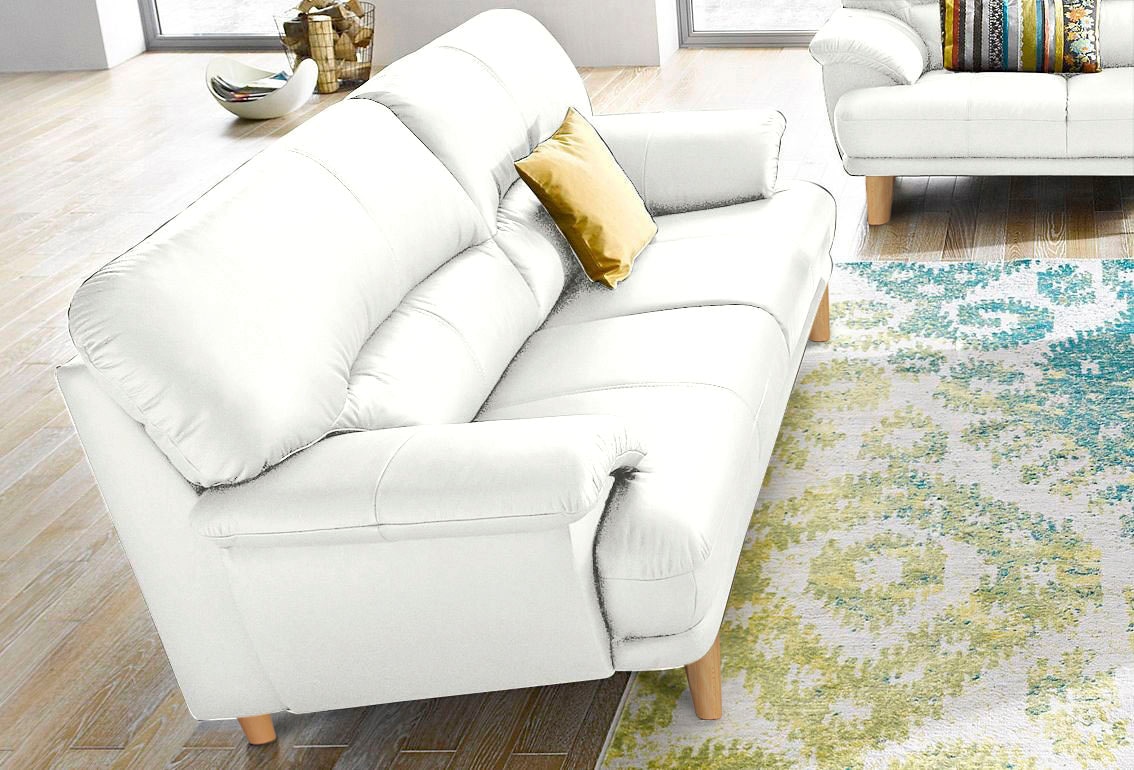 TRENDMANUFAKTUR 3-Sitzer »Cecilia, Sofa in italienischem Design«, mit tollem Sitzkomfort, extrabequeme Armlehnen, Holzfüße