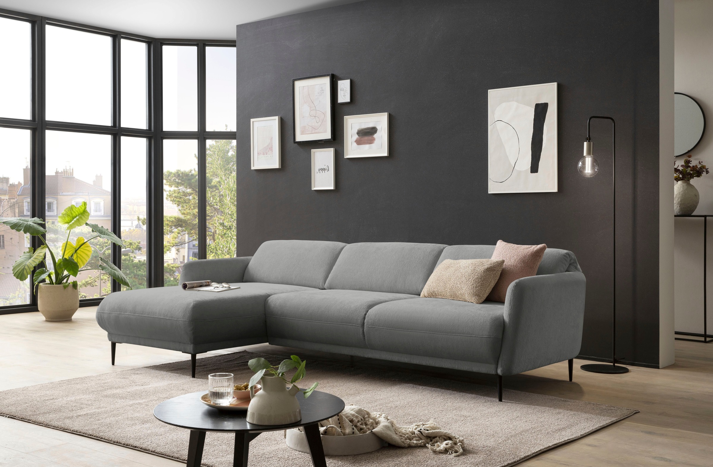 andas Ecksofa »Skovsende Sitzbreite 245 cm, Rückenlehne stufenlos hochklappbar für«, individuellen Sitzkomfort Kopfteilverstellung, L-Form