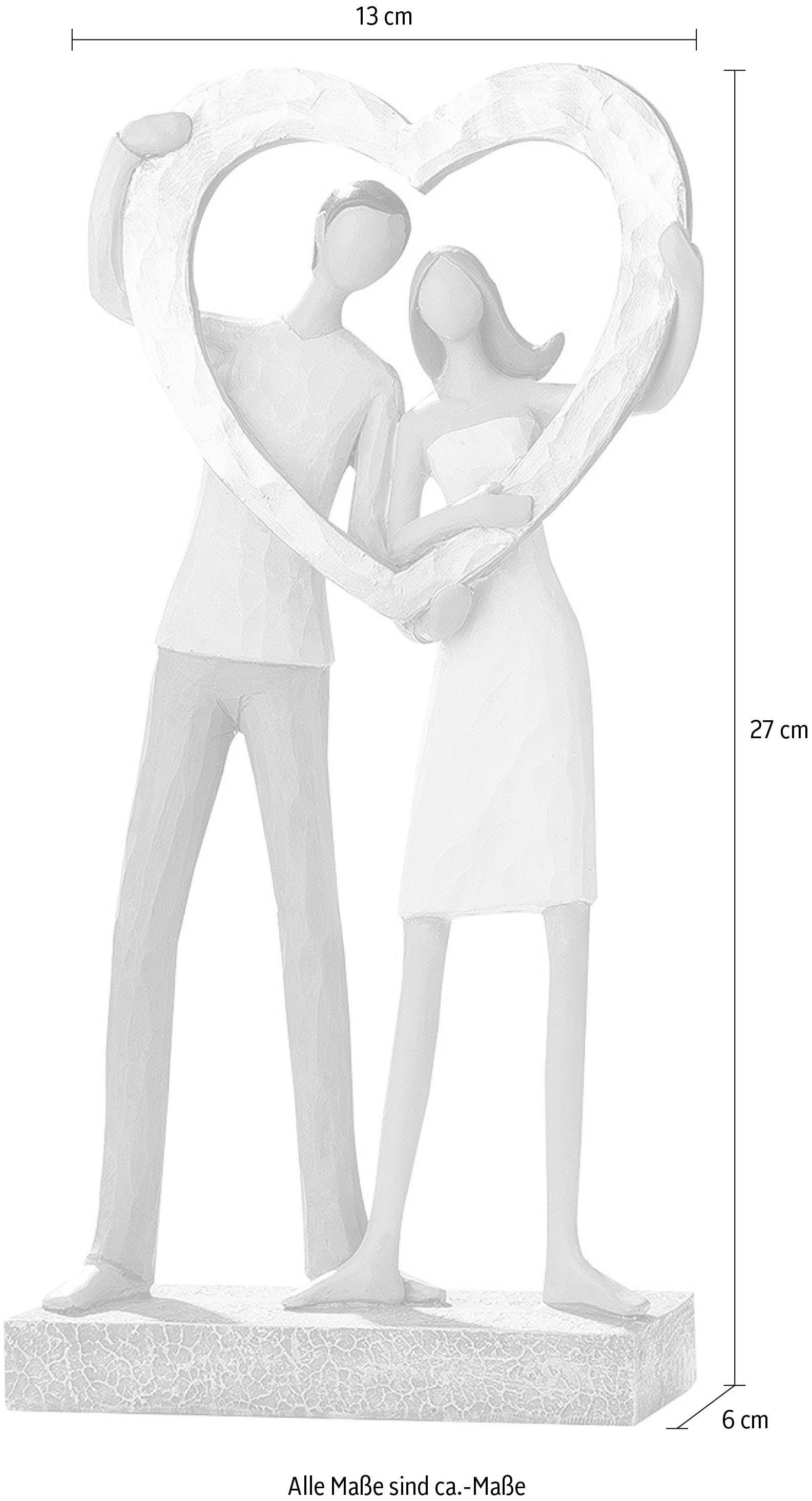 GILDE Dekofigur »Skulptur Liebespaar - Herz«, Dekoobjekt, Höhe 27 cm,  handbemalt, mit Herz, romantisch, Wohnzimmer bestellen | BAUR