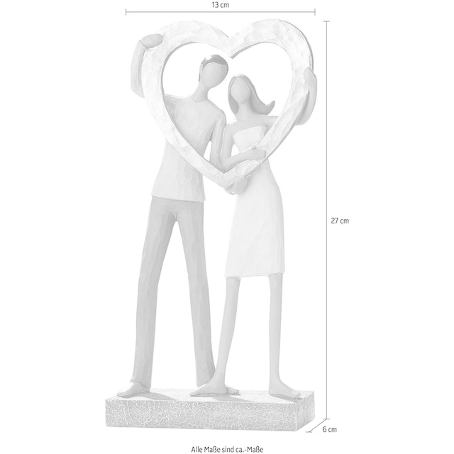 GILDE Dekofigur »Skulptur Liebespaar - Herz«, Dekoobjekt, Höhe 27 cm,  handbemalt, mit Herz, romantisch, Wohnzimmer bestellen | BAUR