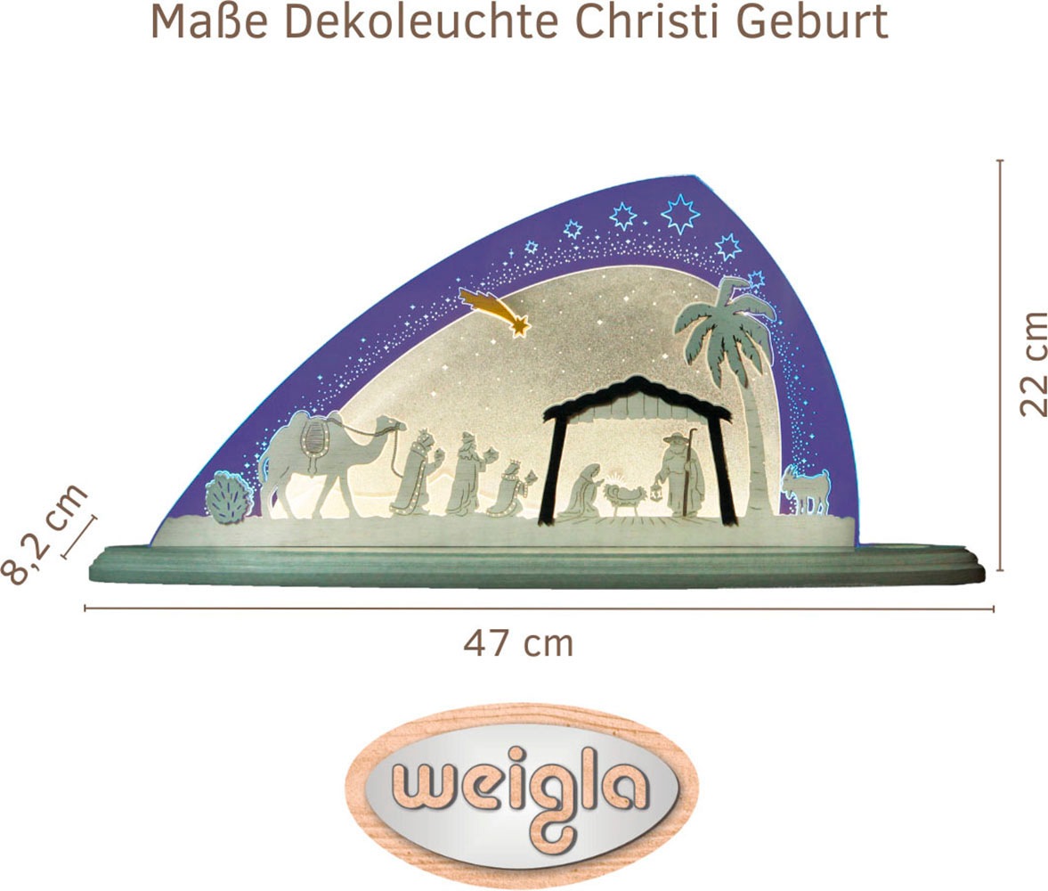 Weigla Lichterbogen "LED Christi Geburt, Schwibbogen aus Holz & Acrylglas, günstig online kaufen