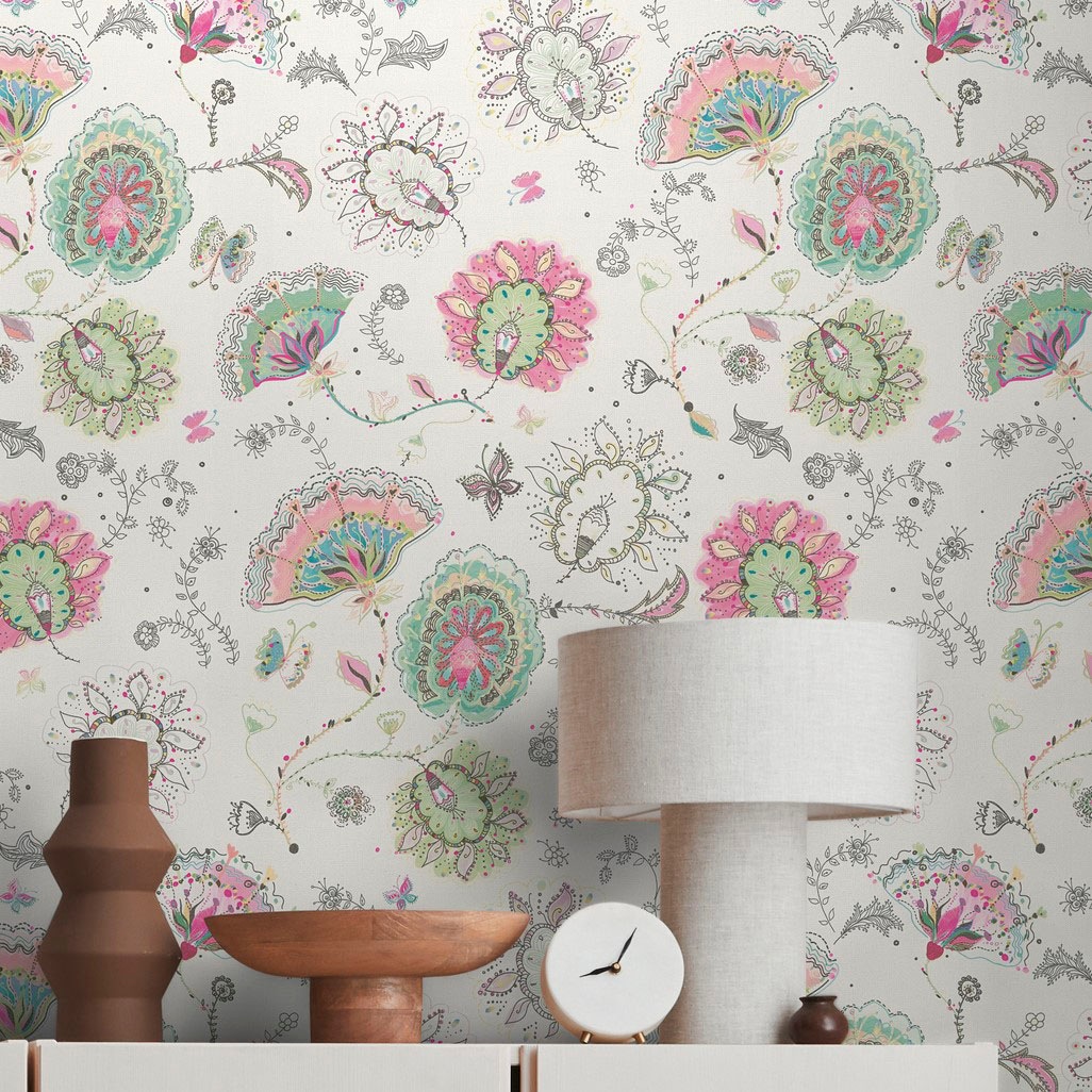 living walls Vliestapete »House of Turnowsky Designer zarte Blümchentapete«, matt-gemustert-neutral, Mädchenzimmer Mandala Tapeten Wohnzimmer Schlafzimmer Küche Design