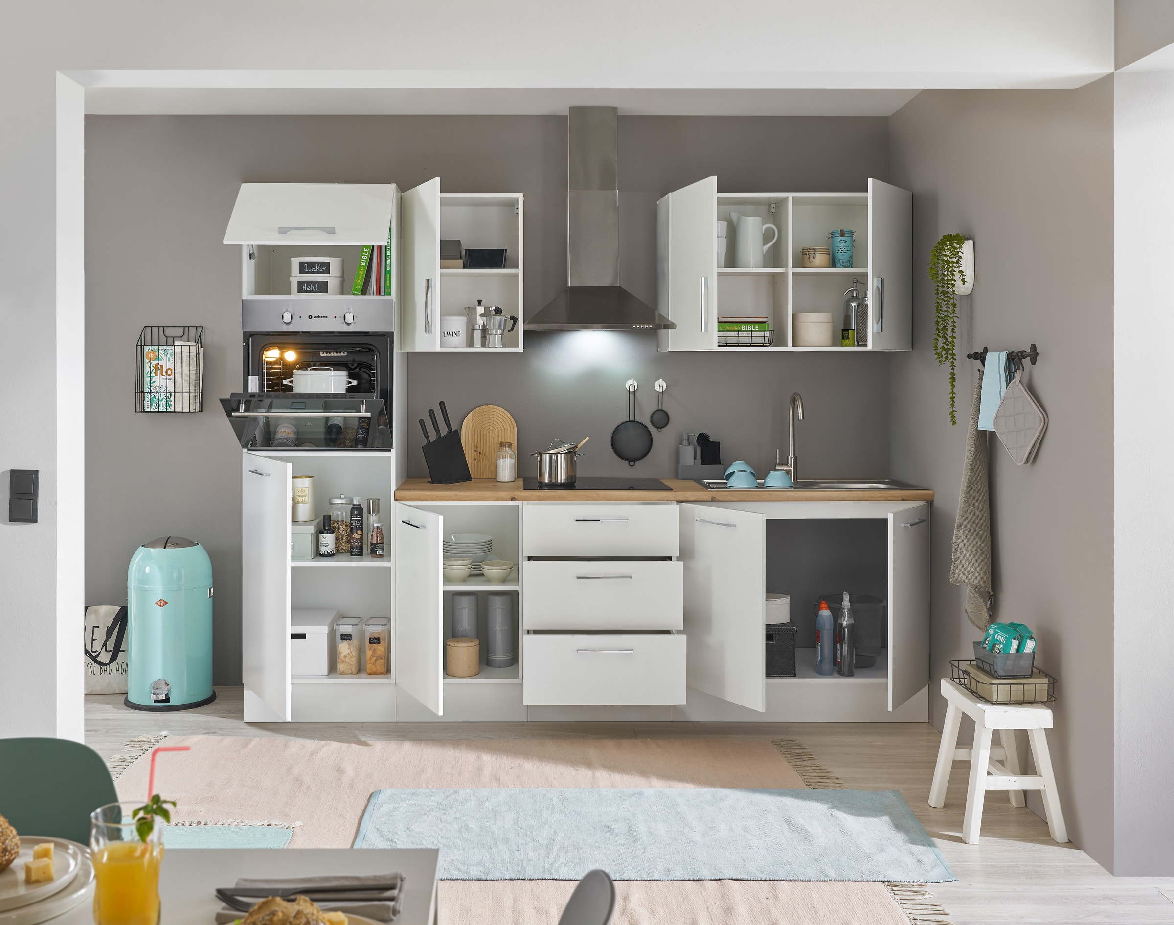 BASIC by Balculina Küchenzeile »Turin«, Breite 270 cm, wahlweise mit E-Geräten