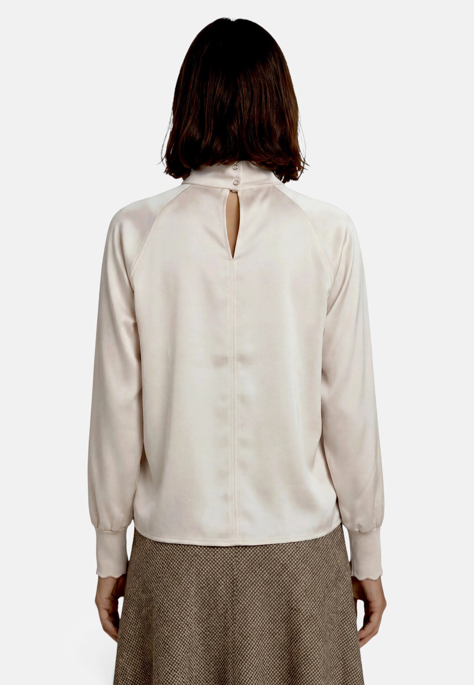Zero Satinbluse »Damen mit Kragen«