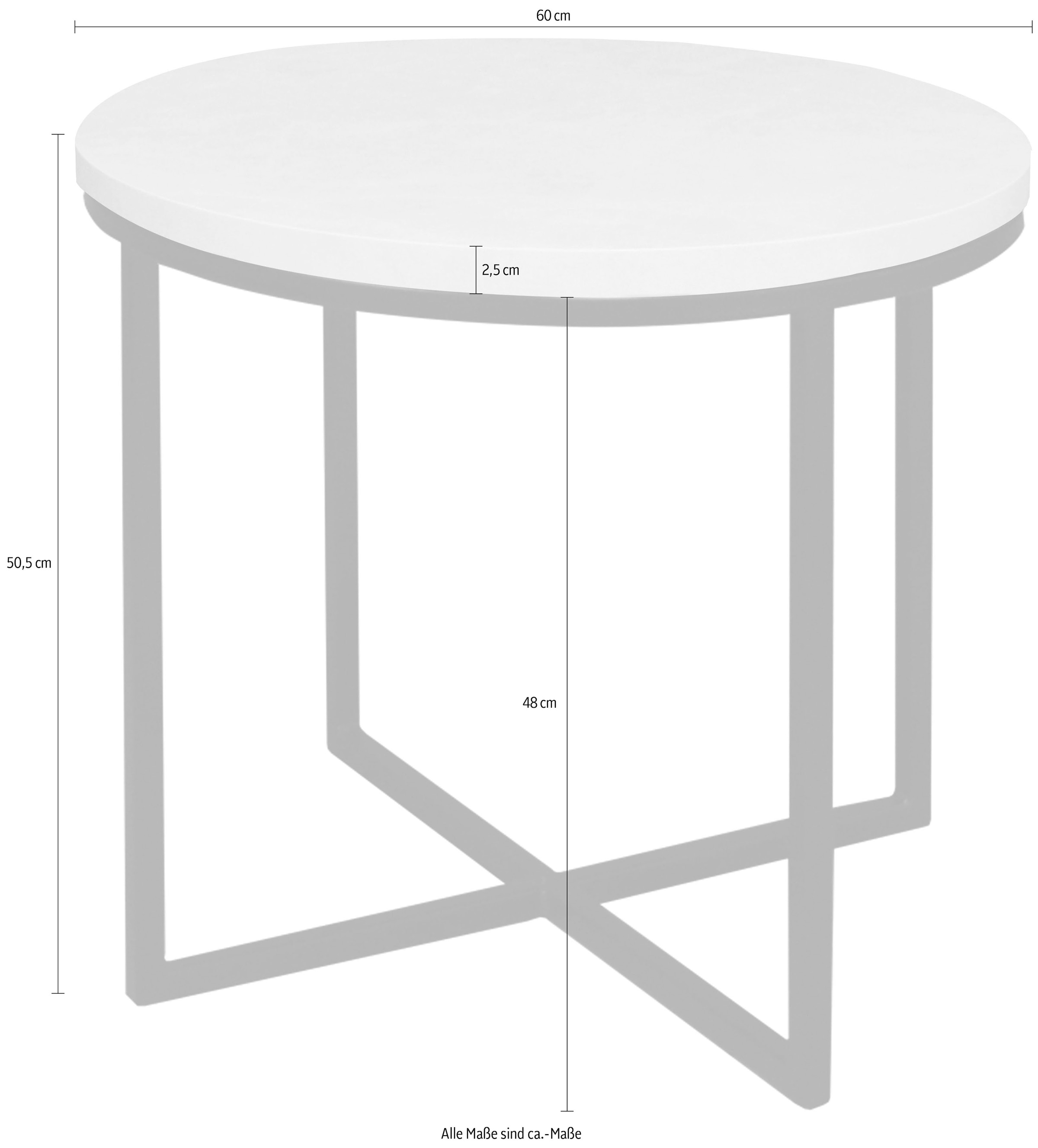 Mäusbacher Couchtisch »Couchtisch rund«, Couchtisch rund Durchmesser 60cm, Metallgestell