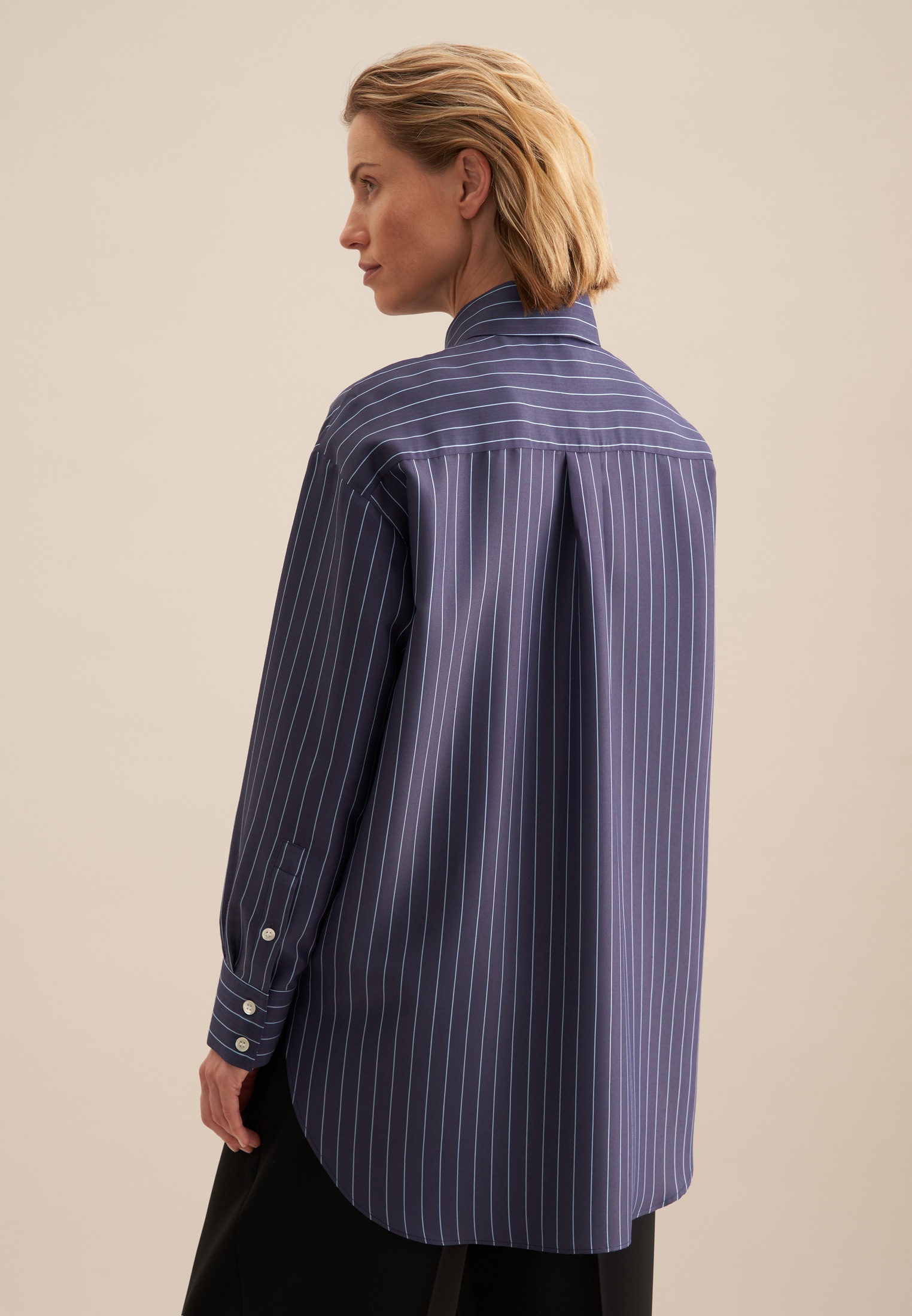 seidensticker Longbluse "Schwarze Rose" 1/1 Kragen Streifen günstig online kaufen