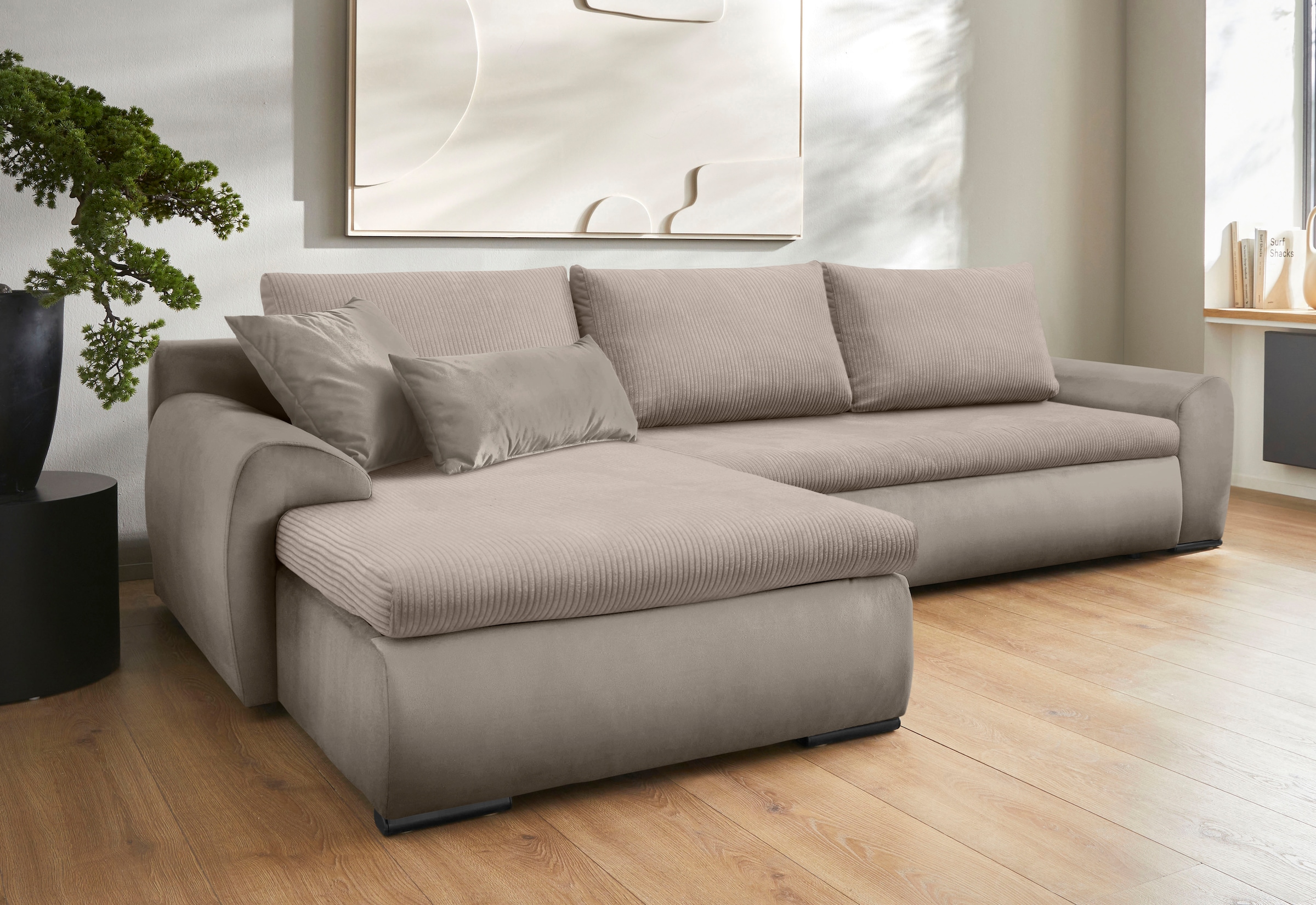 Home affaire Ecksofa »Win L-Form«, wahlweise mit Bettfunktion und Bettkasten