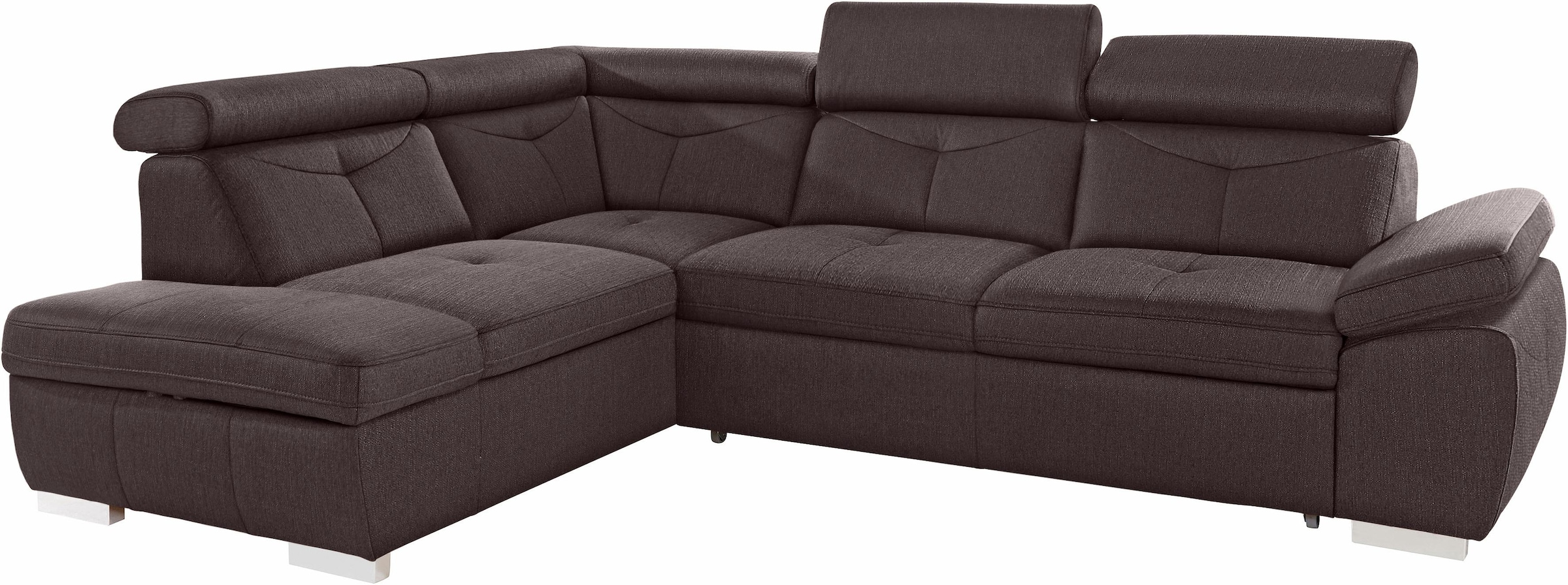 exxpo - sofa fashion Ecksofa »Spring, super bequem und komfortabel mit Armteil- und Kopfteilfunktion«, wahlweise mit Bettfunktion und Bettkasten, L-Form