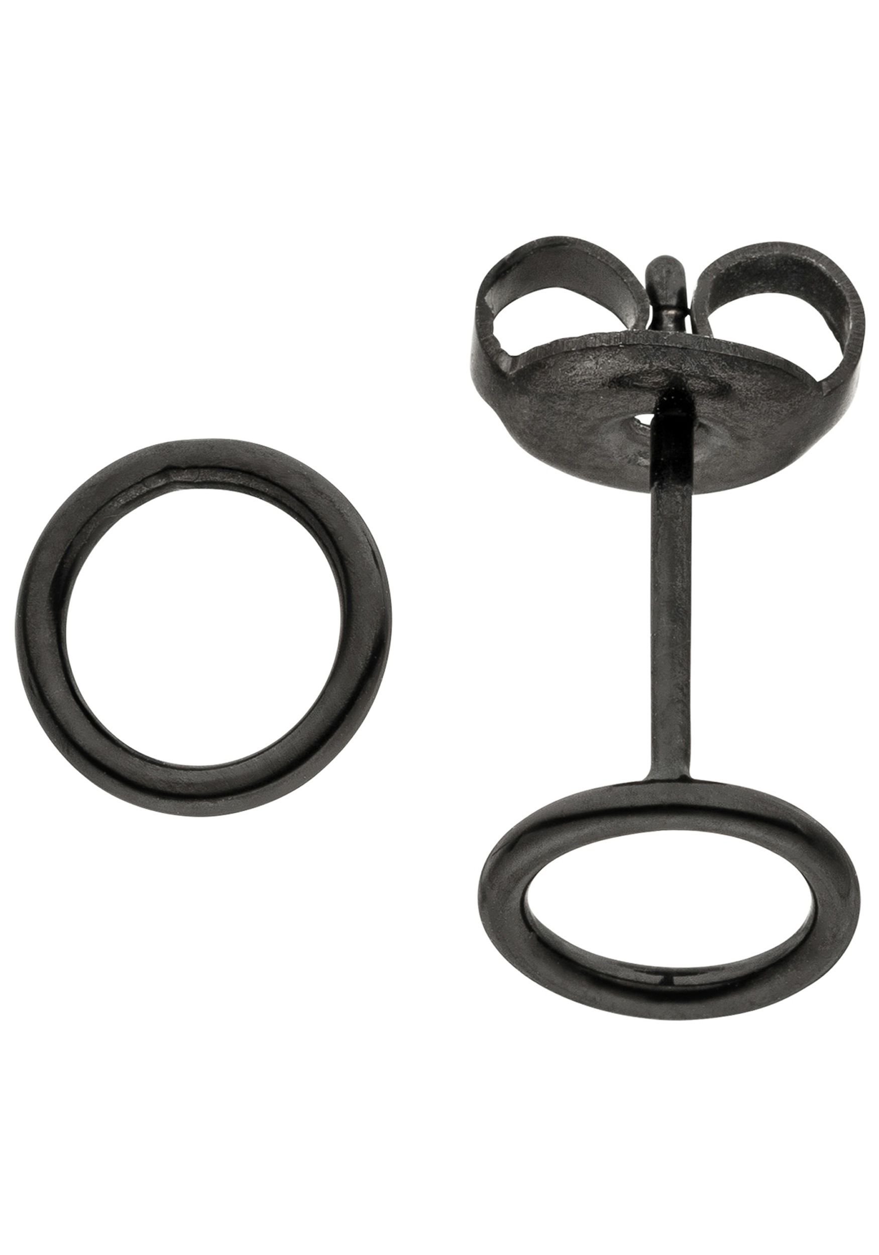 JOBO Paar Ohrstecker »Kreis« Edelstahl schwarz beschichtet