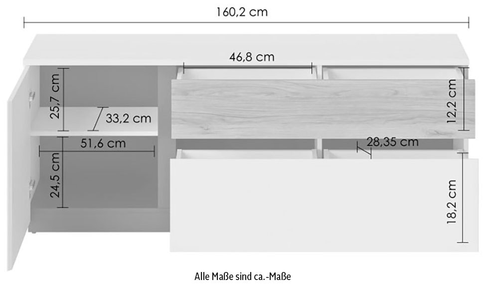 INOSIGN Lowboard »Novena«, Breite 160 cm