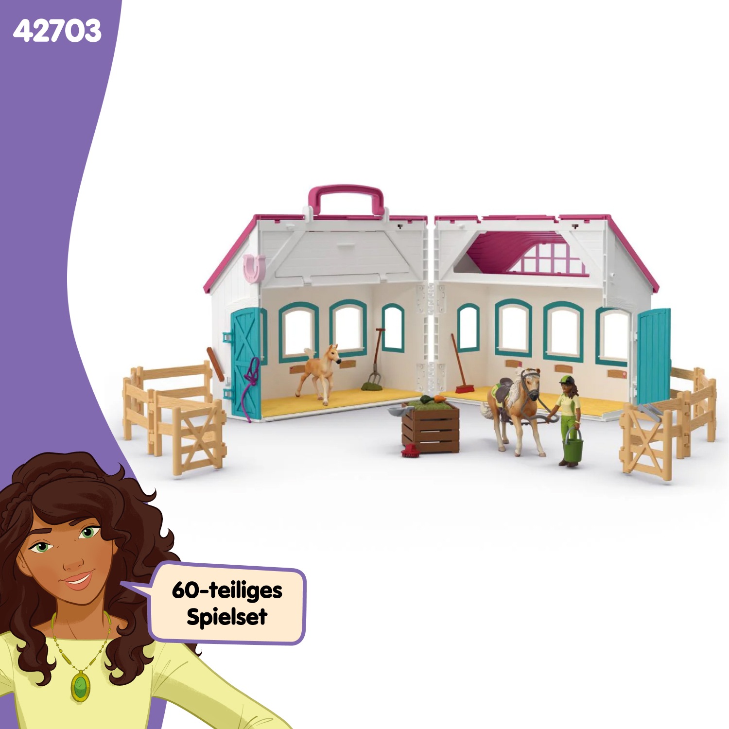 Schleich® Spielwelt »HORSE CLUB, Offenstall -Kleines Hufeisen (42703)« Made in Europe
