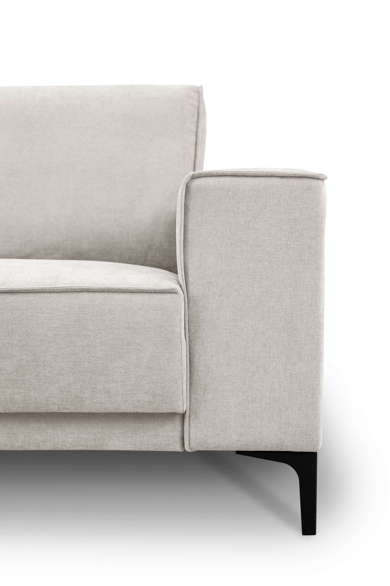 Places of Style 3-Sitzer »3er Sofa Oland, Struktur, Flachgewebe, Luxus-Microfaser, Boucle«, 224 cm, Wellenunterfederung, Skandi-Design, Metallfüße