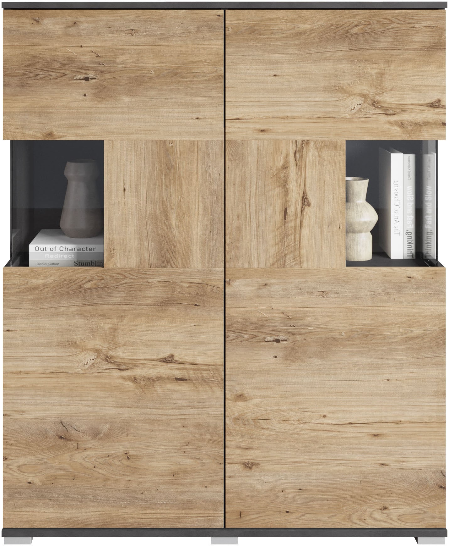 INOSIGN Highboard »Kenia«, (1 St.), Modernes Highboard mit Glastüren, Breite 100 cm