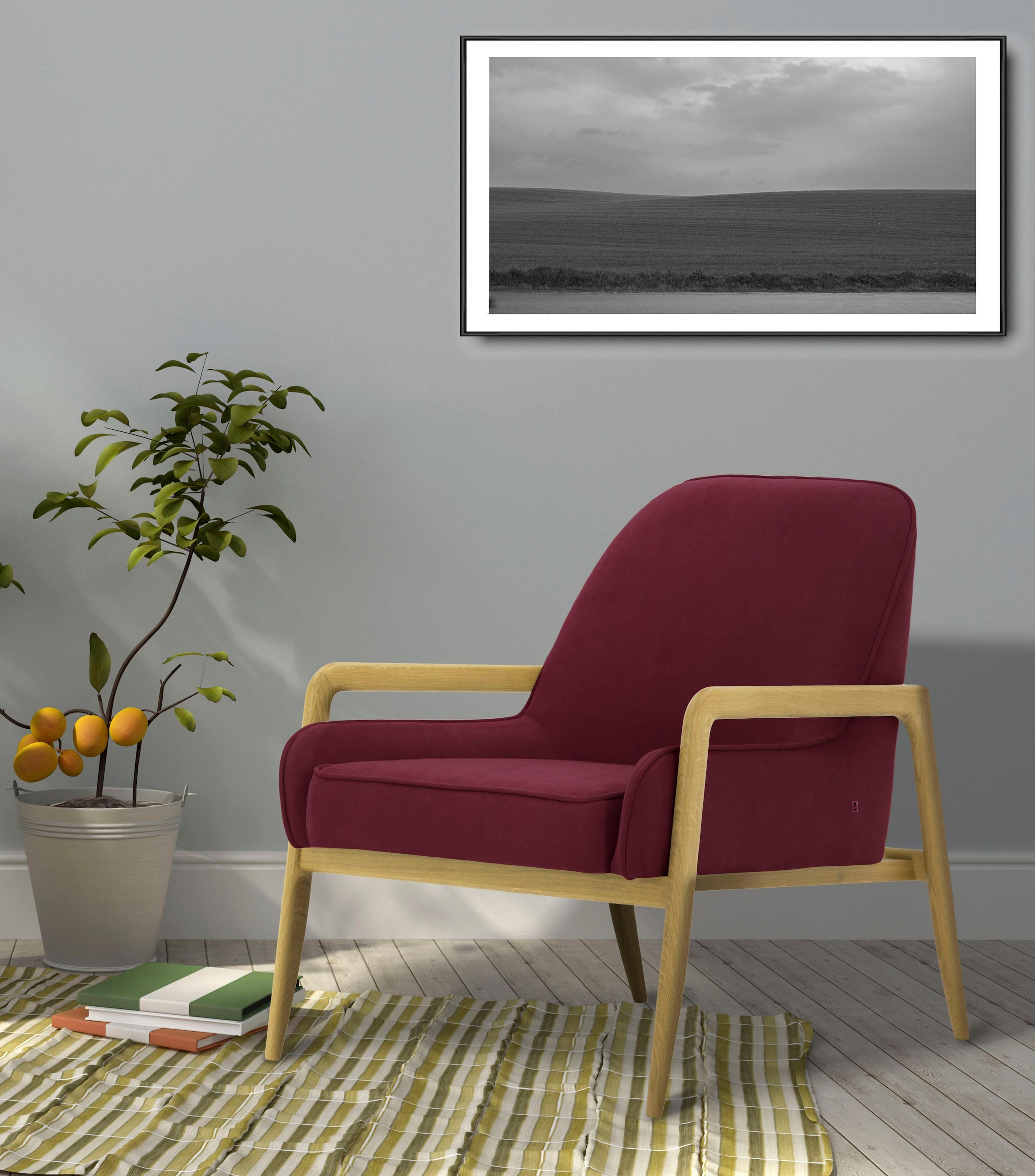 Home affaire Sessel "Braga" wahlweise mit Gestell aus Eiche in dunkel oder günstig online kaufen