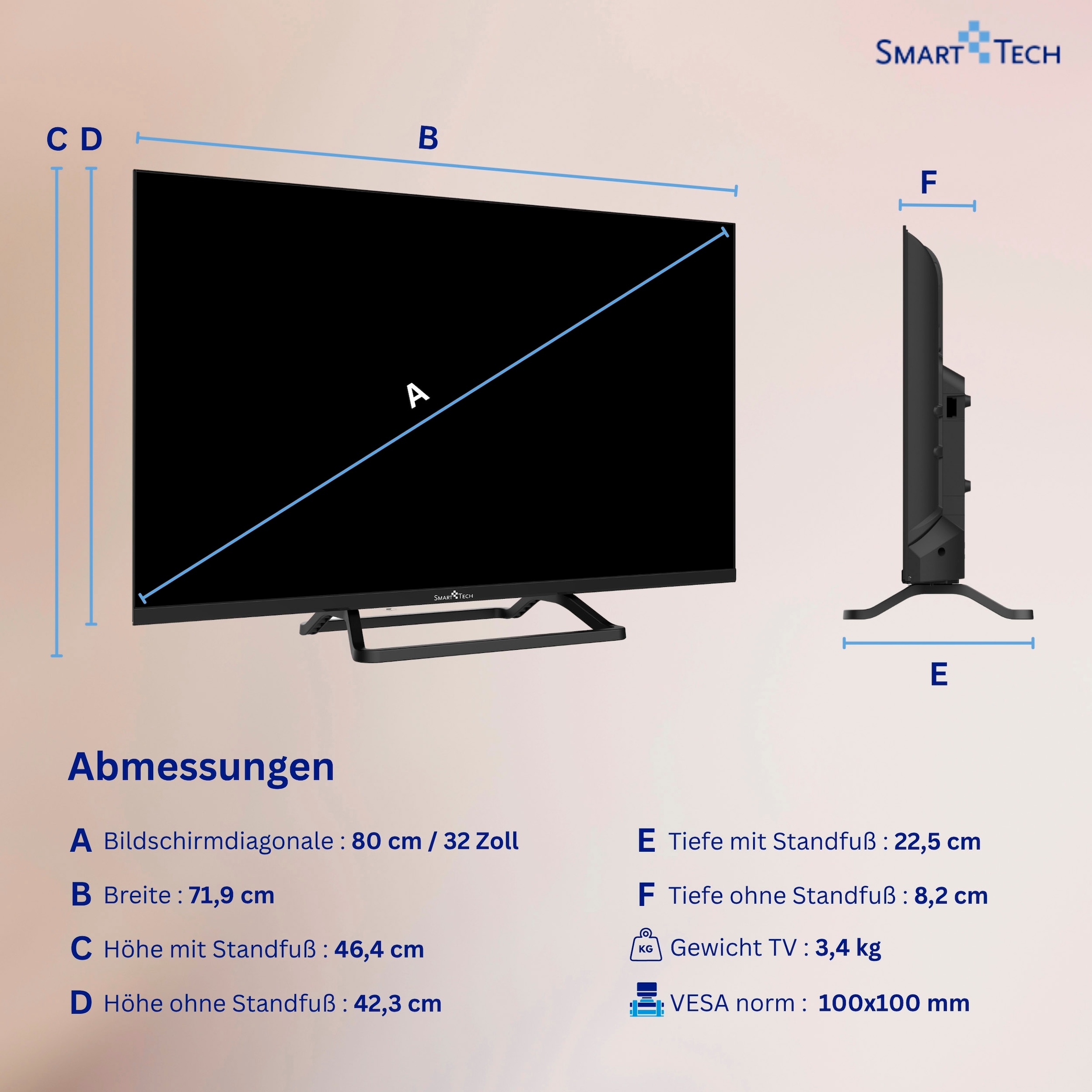 Smart Tech LED-Fernseher »32HN01V3« 81 cm/32 ″ HD ready