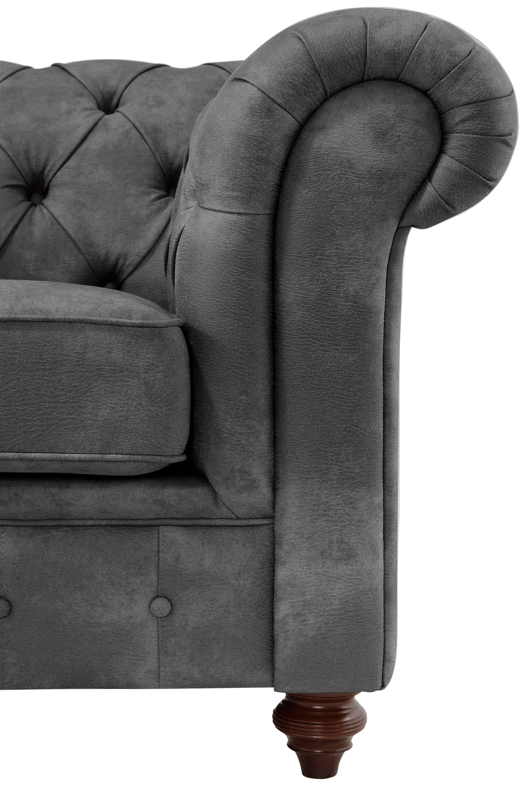 Home affaire Sessel »Chesterfield B/T/H: 105/69/74 cm«, mit hochwertiger Knopfheftung, auch in Leder