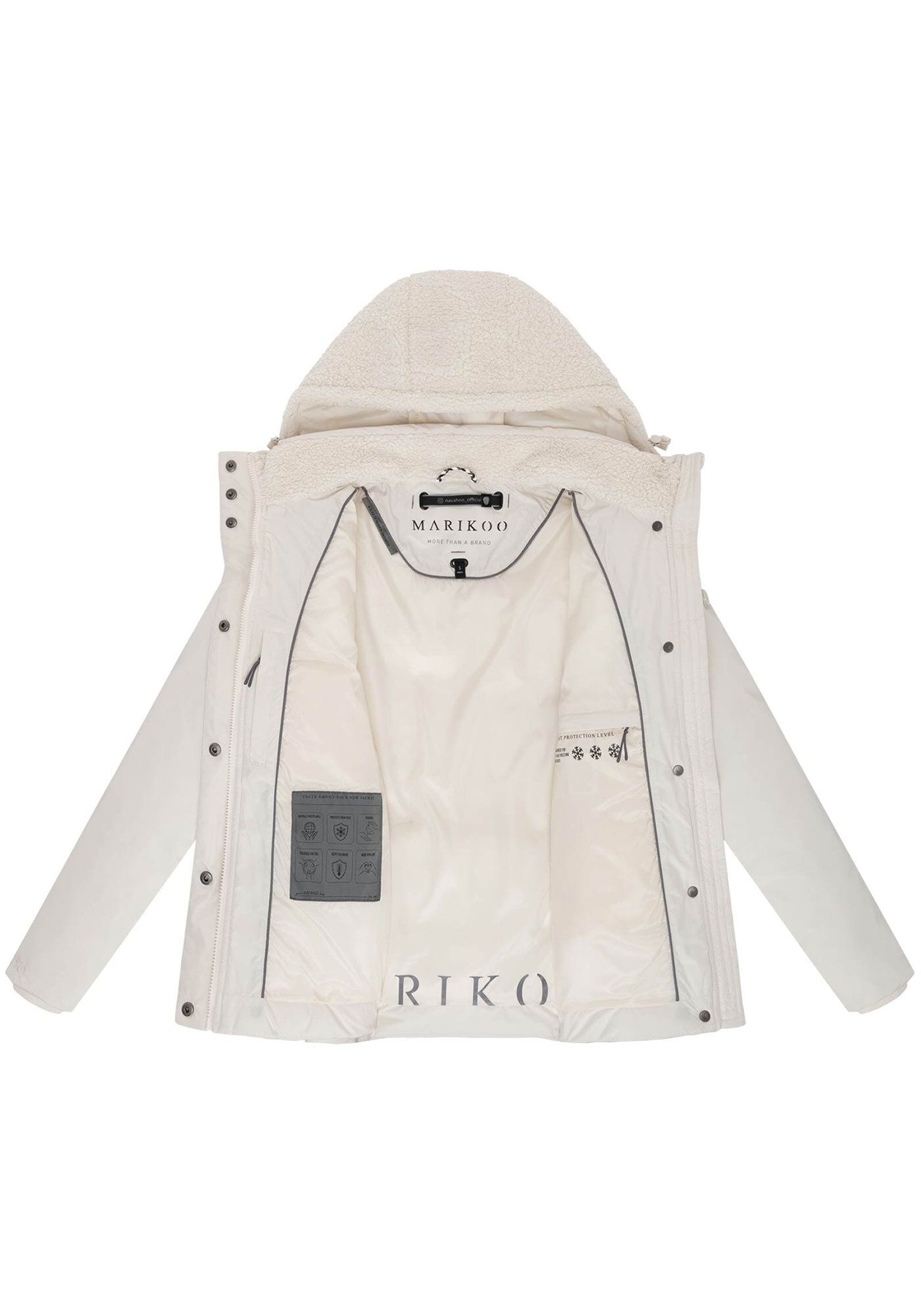 Marikoo Winterjacke »Sheeta«, Kombination aus Teddyfleece und glattem Material