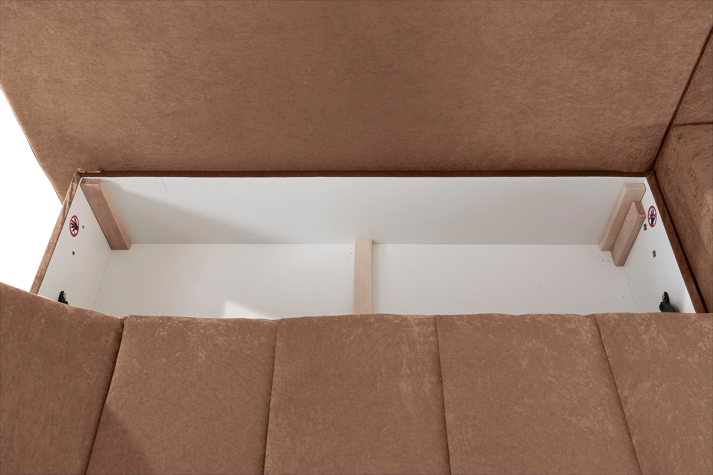 Home affaire Ecksofa »Imola, elegant und modern, aktuelle Steppung im Sitz, bequem, L-Form« frei im Raum stellbar, wahlweise mit Bettfunktion und Bettkasten