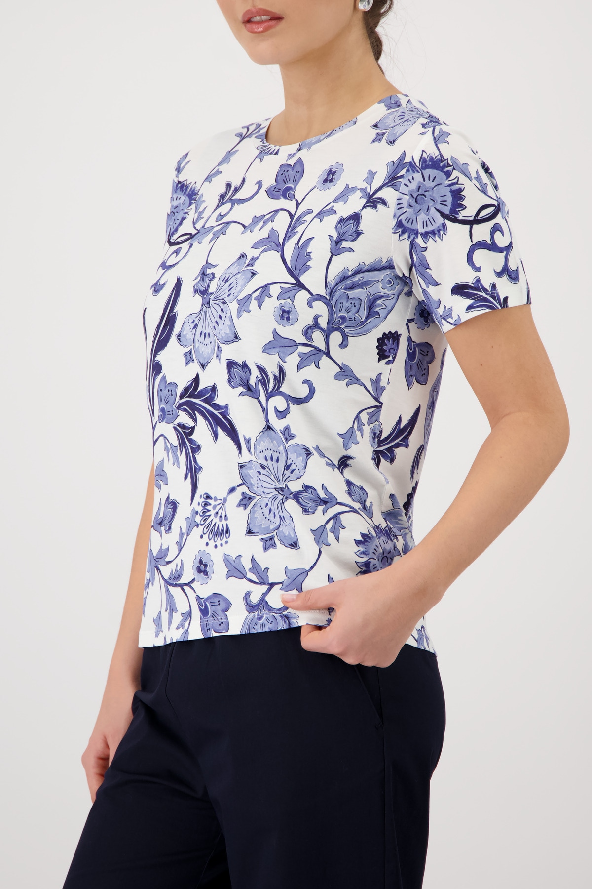 Monari T-Shirt »Shirt Blumendruck allover« Regular fit mit Blumenmuster