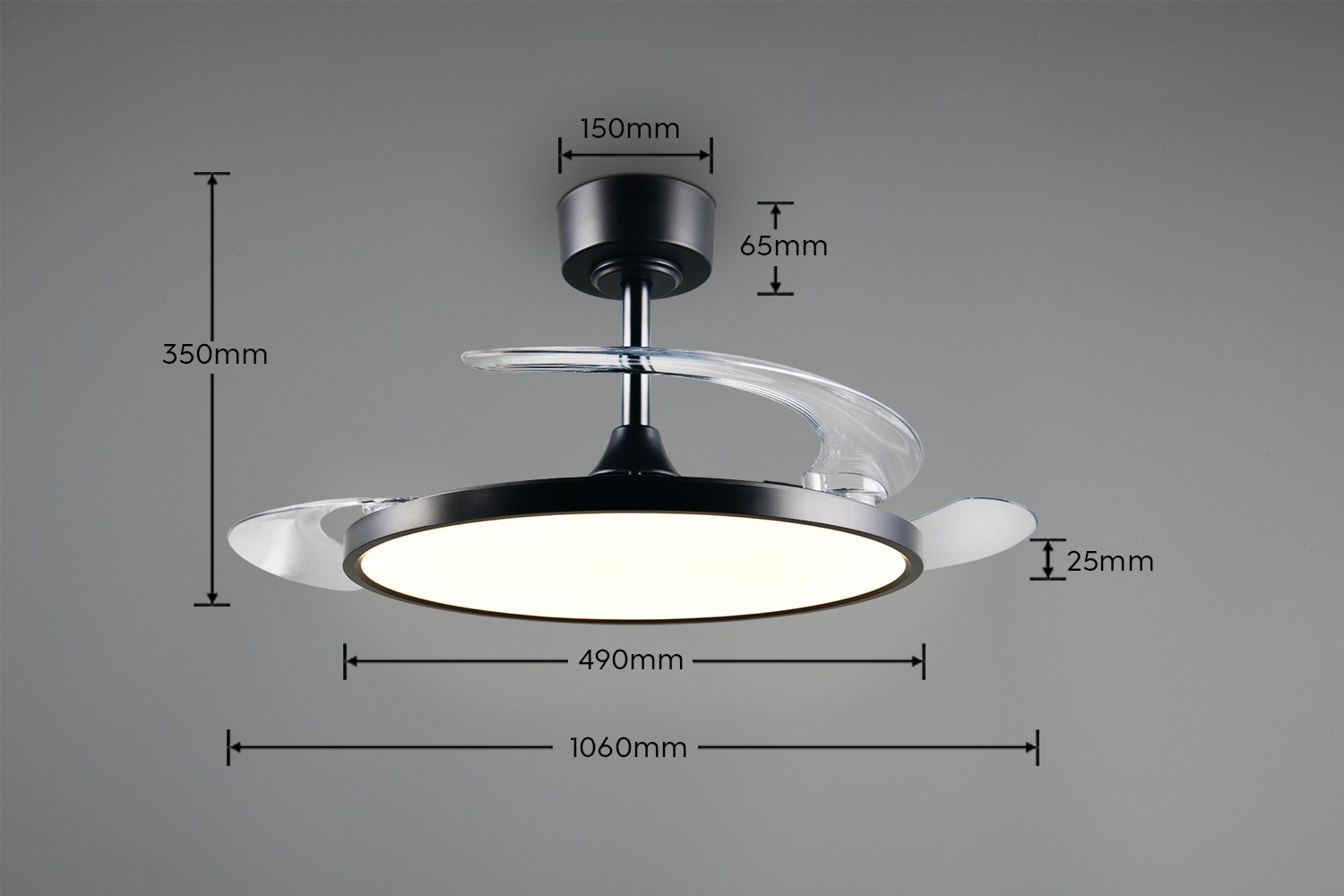 REALITY Leuchten LED Deckenleuchte »KASFJORD  mit Ventilator, Deckenventilator mit Licht inklFernbedienung« LED-Board 1 Stk. warmweiß - kaltweiß 6 Geschwindigkeiten Timer Vor- & Rücklauf LED dimmbar CCT Nachtlicht