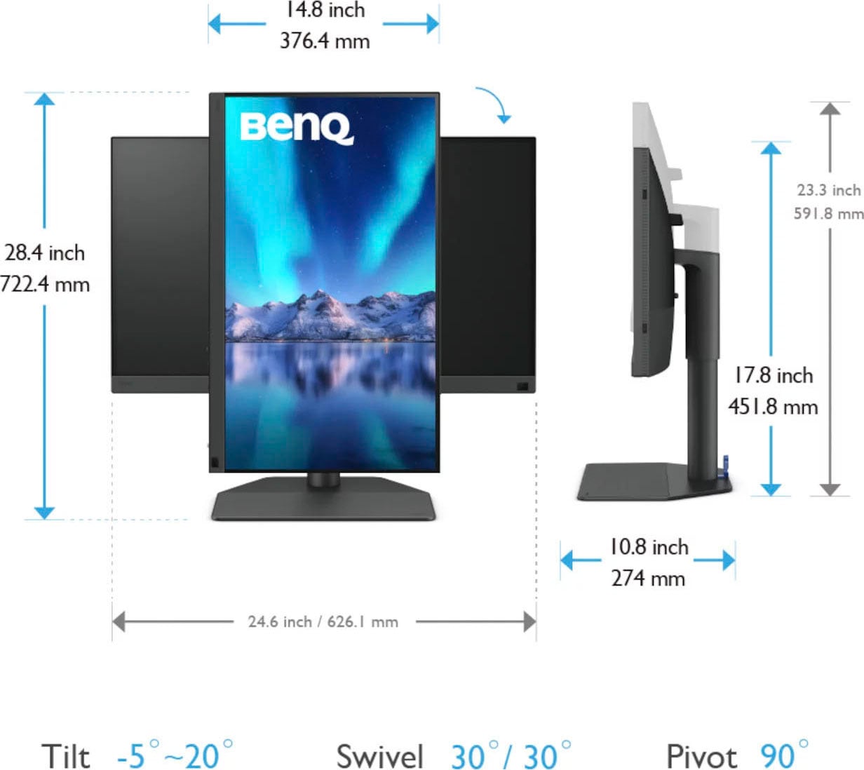 BenQ LED-Monitor »SW272Q«, 68,6 cm/27 Zoll, 2560 x 1440 px, Wide Quad HD, 5 ms Reaktionszeit, 60 Hz