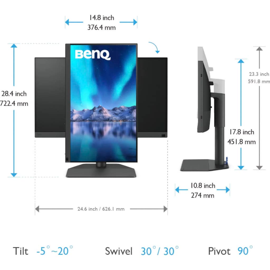 BenQ LED-Monitor »SW272Q«, 68,6 cm/27 Zoll, 2560 x 1440 px, Wide Quad HD, 5 ms Reaktionszeit, 60 Hz