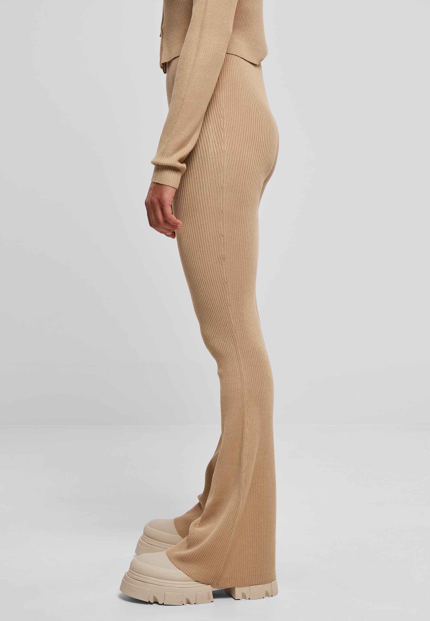 URBAN CLASSICS Leggings »Urban Classics Damen Ladies Rib Knit Bootcut Leggings«, (1 tlg.)