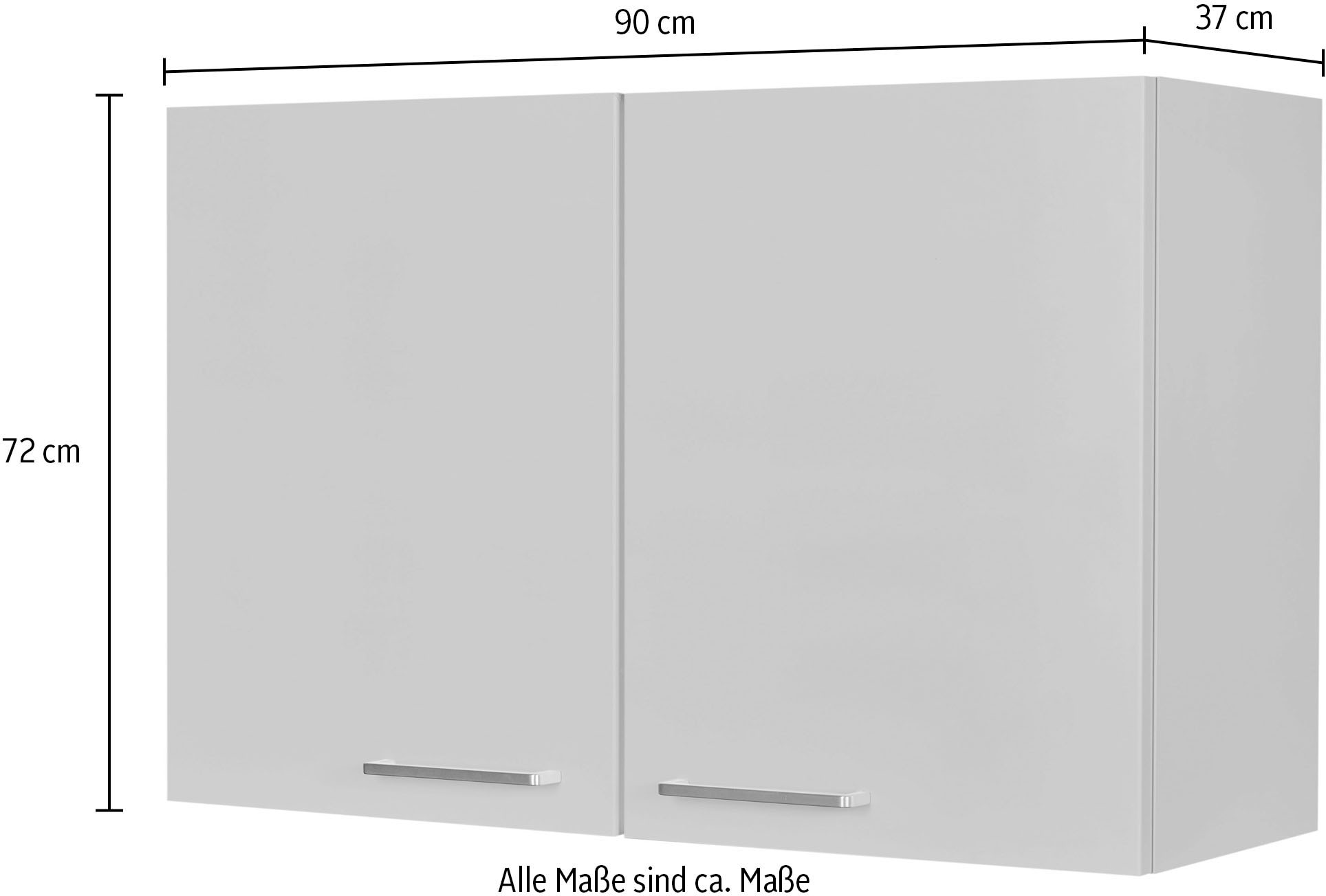 nobilia® Hängeschrank »"Touch", vormontiert, mit zwei Einlegeböden,«, Breite 90 cm