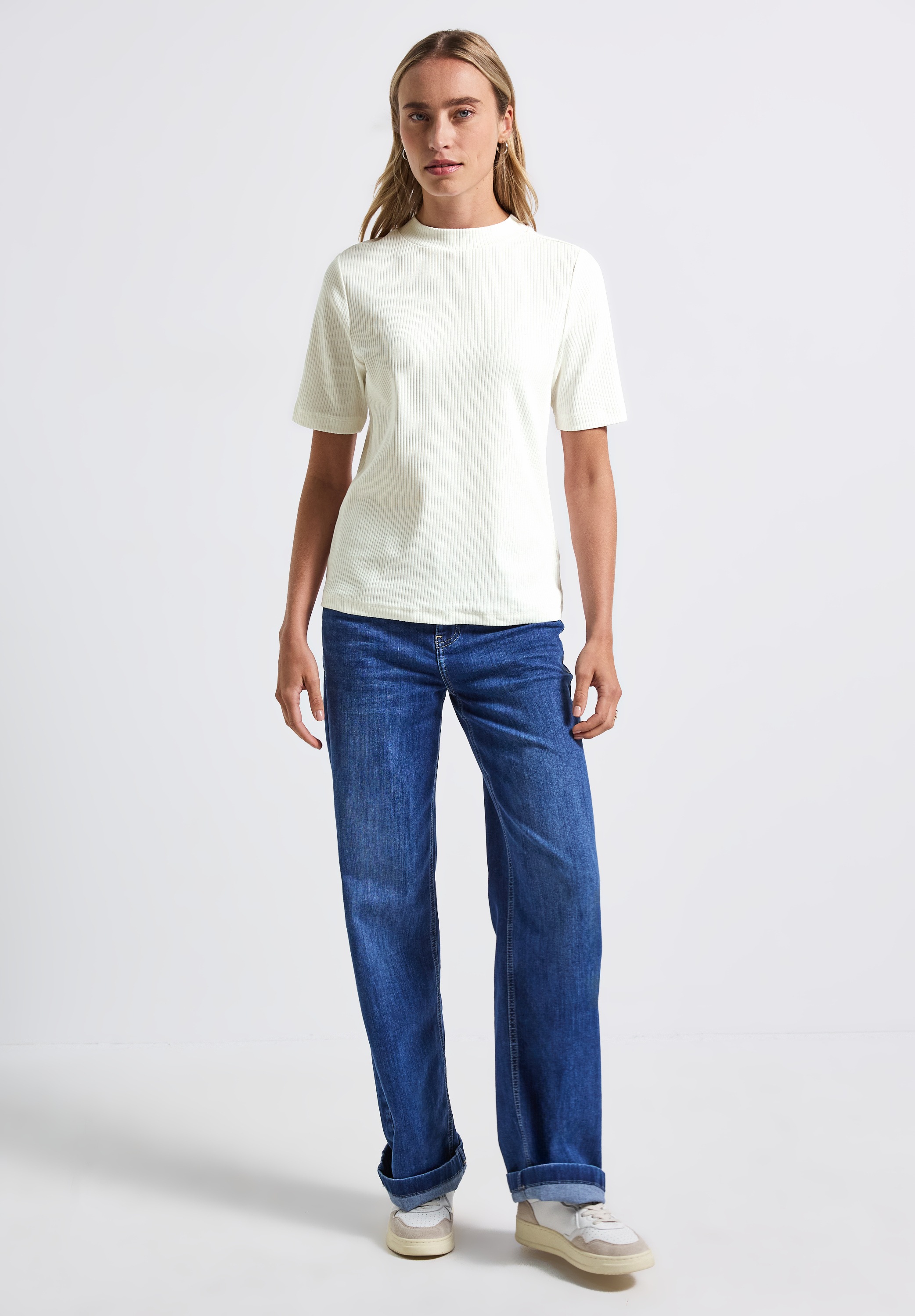 STREET ONE T-Shirt, aus Baumwolle mit Stretchante