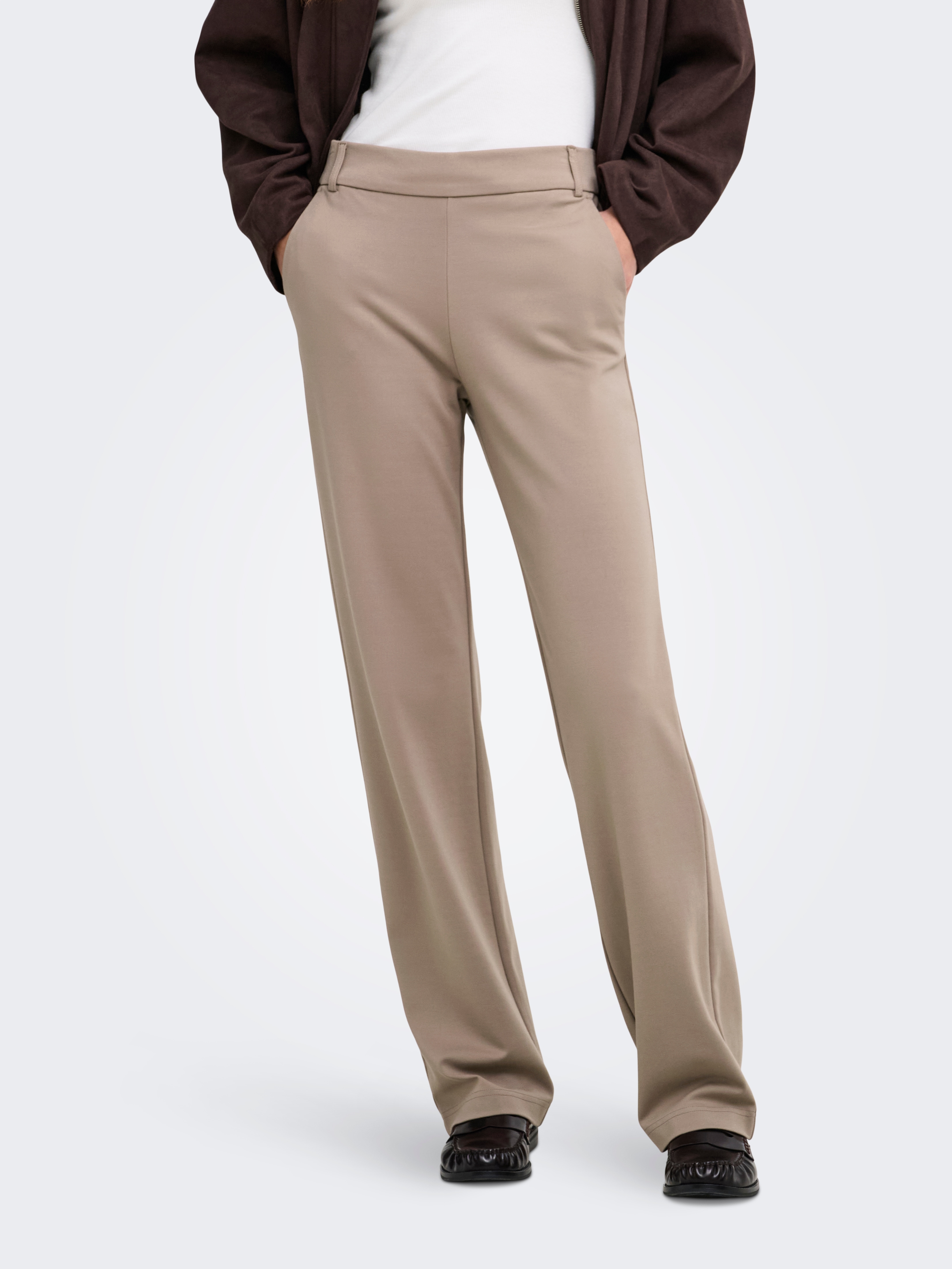 ONLY Anzughose "ONLPOPTRASH LIFE MW STRAIGHT PANT PNT" Viskosemischung
